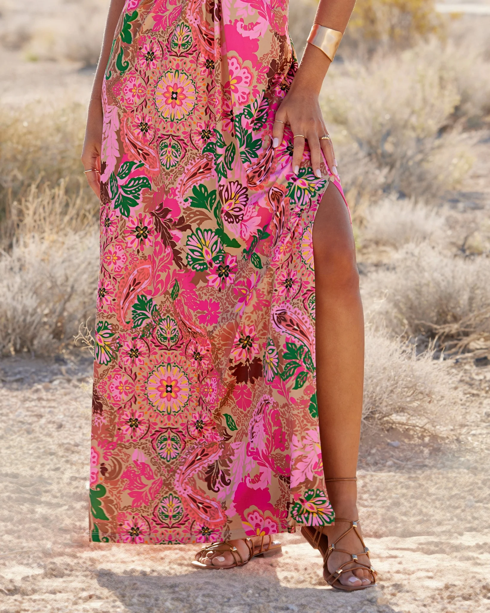 Lace-Up Flat Studded Sandal Cognac - Mycitystee