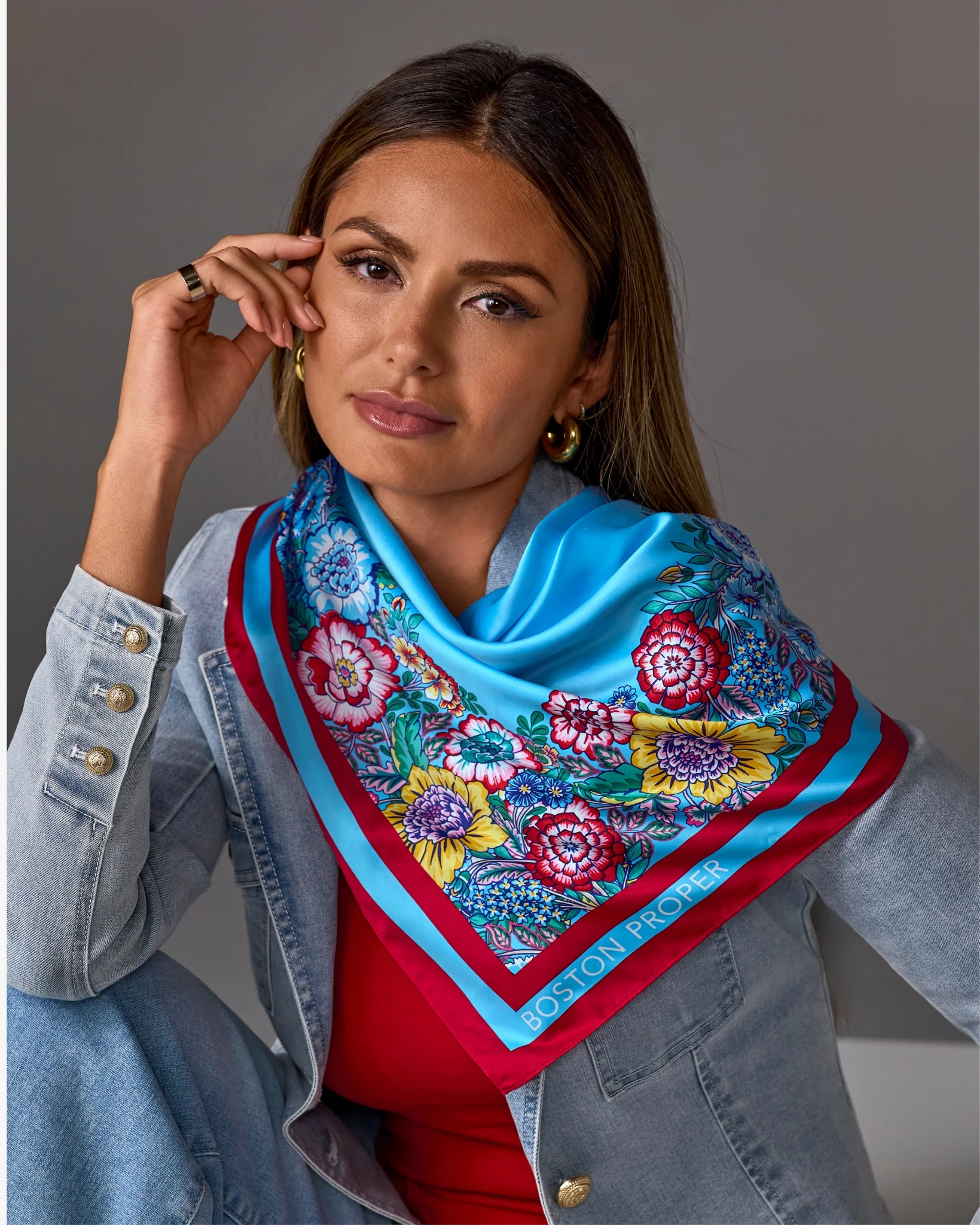 Boston Proper Printed Scarf Florence Fleur - Mycitystee
