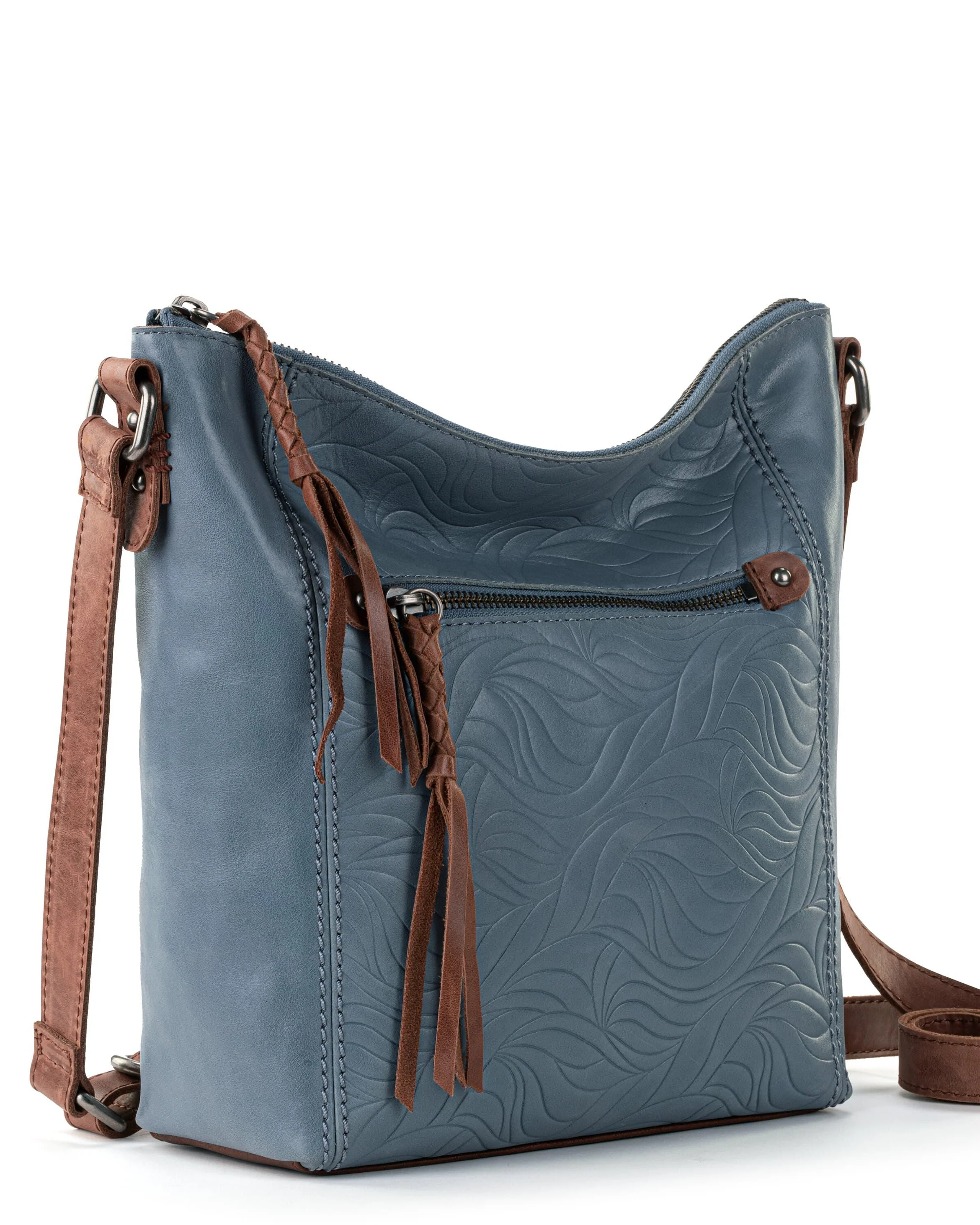 Ashland Crossbody - Leather - Maritime Wave Embossed - Mycitystee
