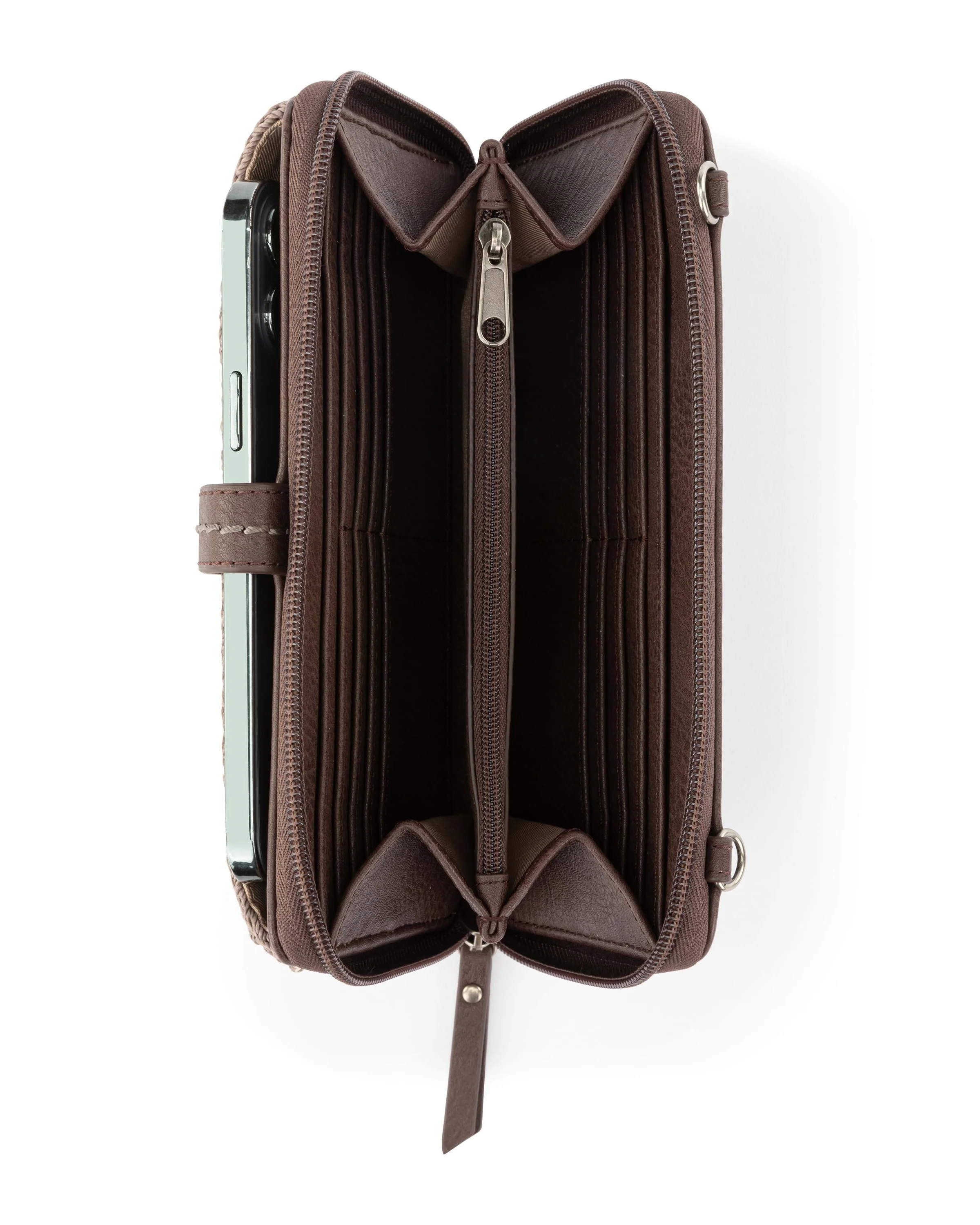 Iris Smartphone Wallet - Hand Crochet - Mushroom Cozy Weave - Mycitystee