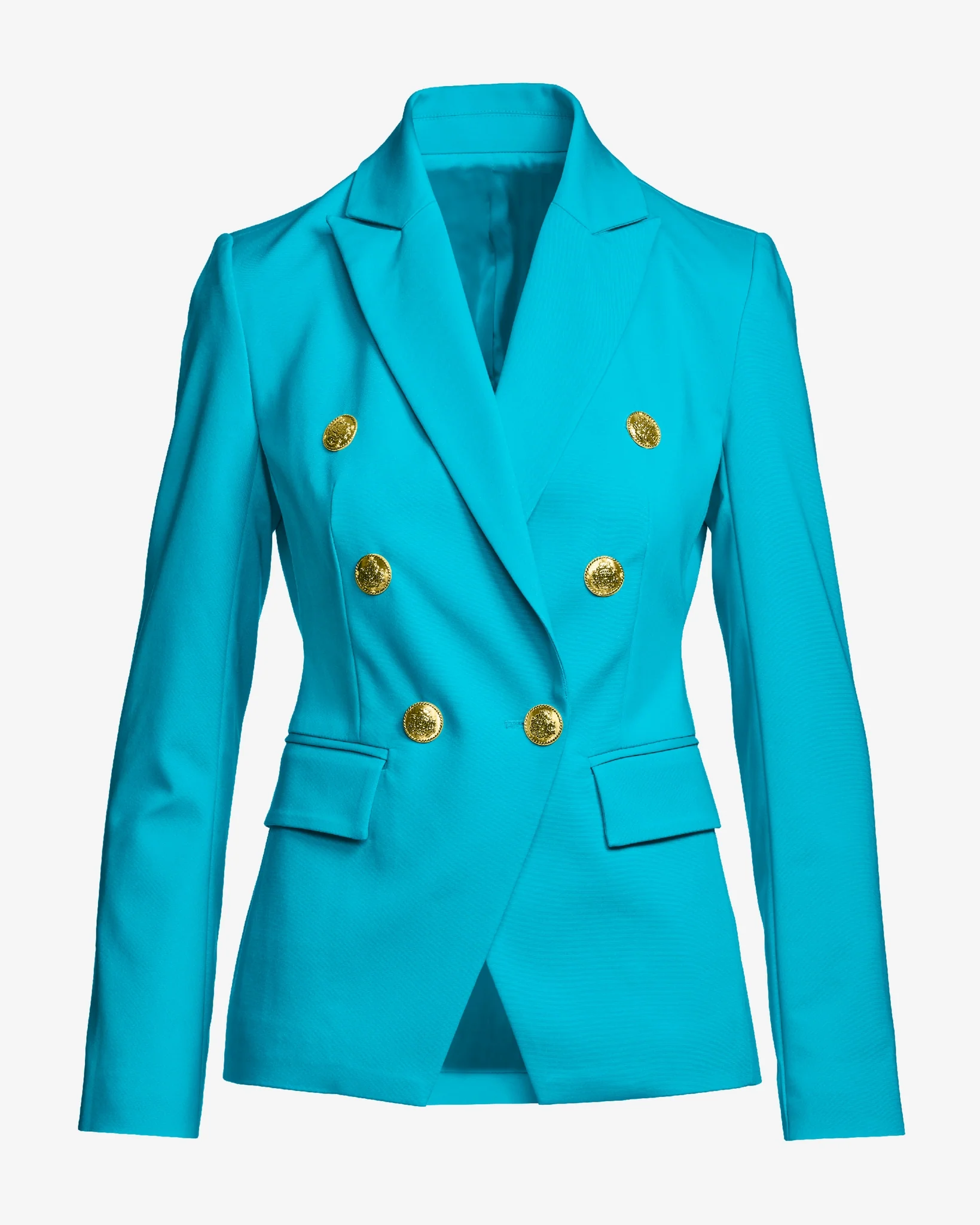 Modern Double-Breasted Blazer Scuba Blue - Mycitystee