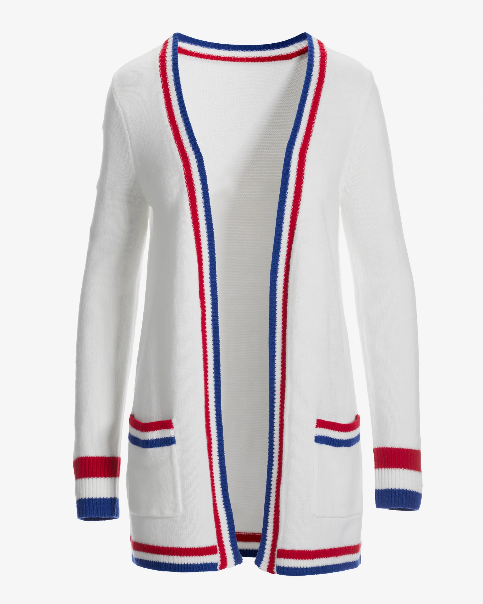 Colorblock Contrast Cardigan White Multi - Mycitystee