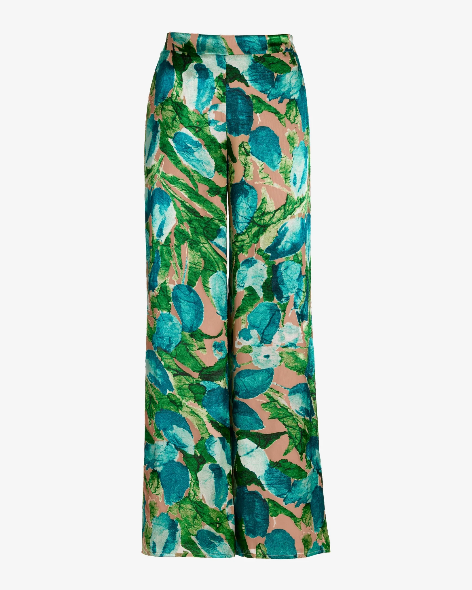 Malibu Burnout Print Wide Leg Pant Blue/Green Multi - Mycitystee