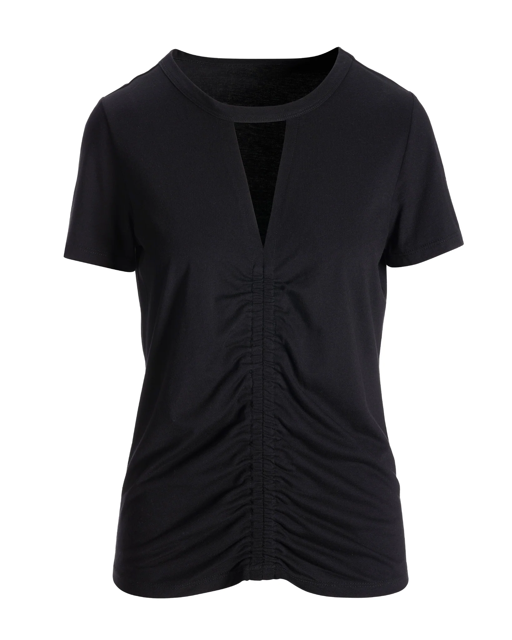 Cutout Ruched Tee Black - Mycitystee