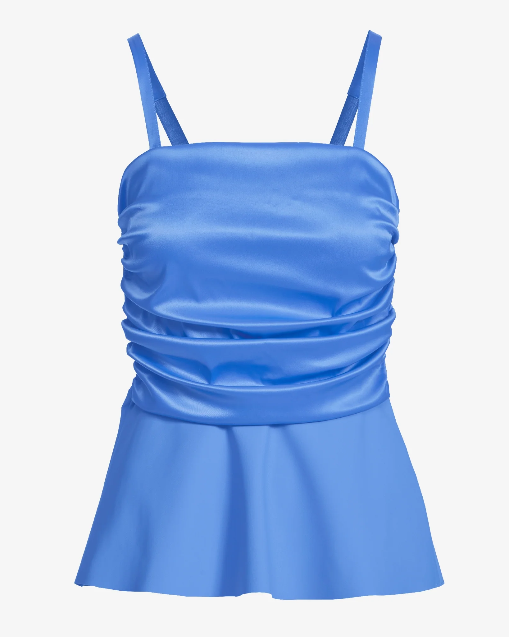 Strapless Ruched Peplum Top Granada Sky - Mycitystee