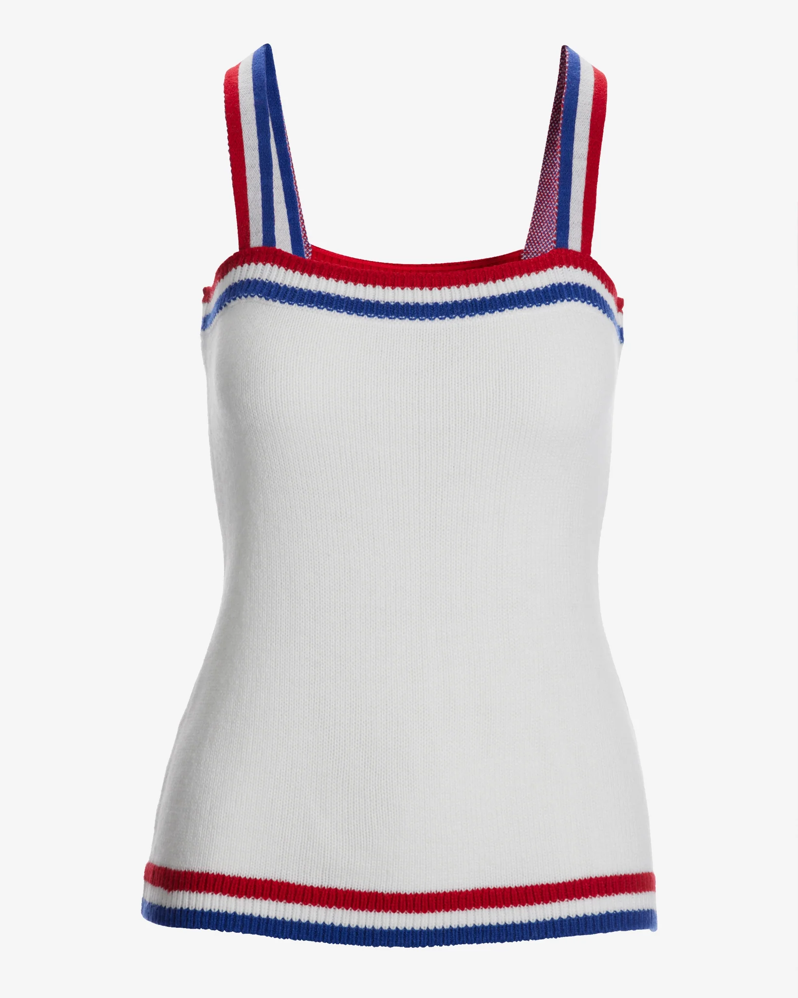 Colorblock Square Neck Tank White Multi - Mycitystee