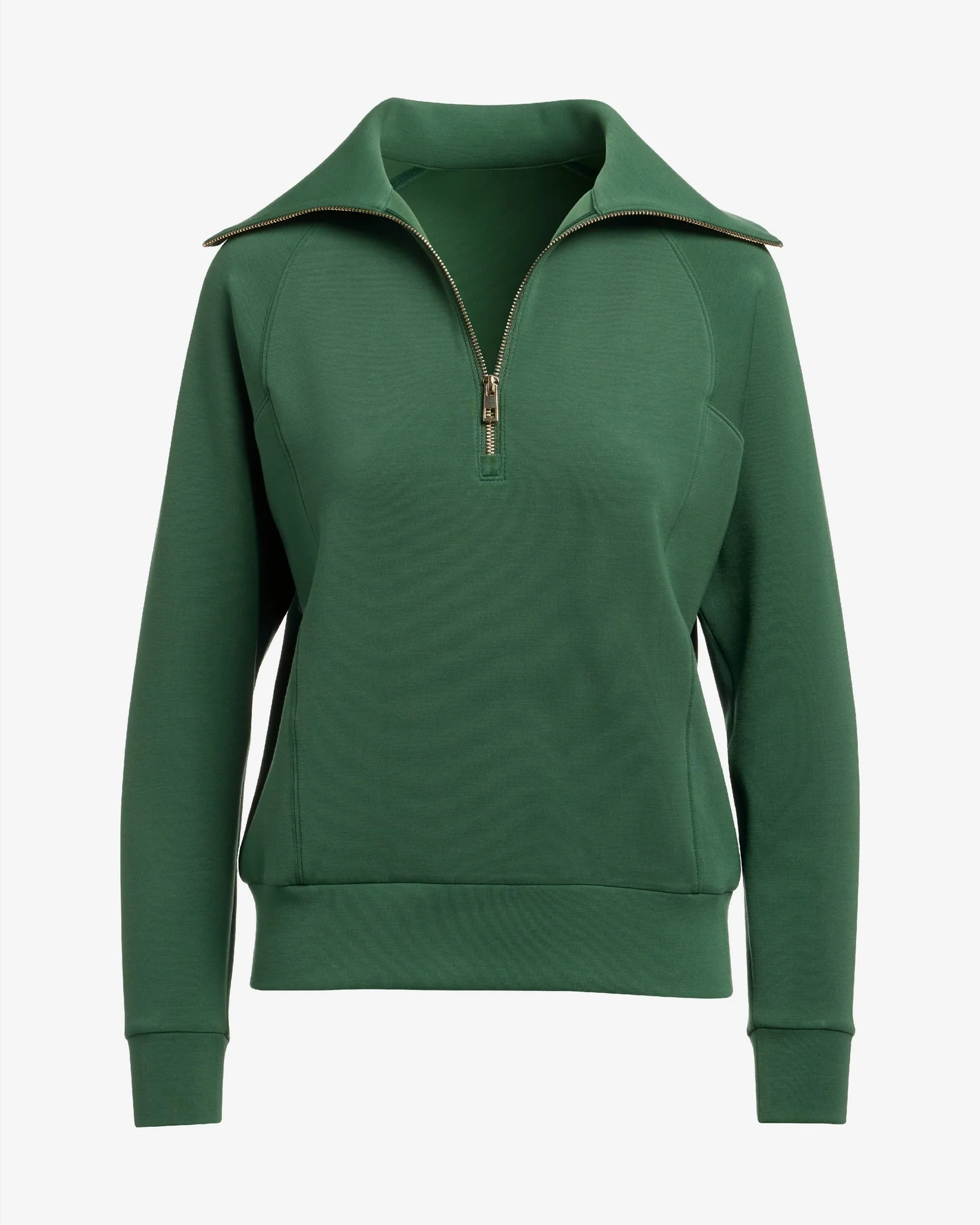 Luxe Lounge Half Zip Sweatshirt Pineneedle - Mycitystee