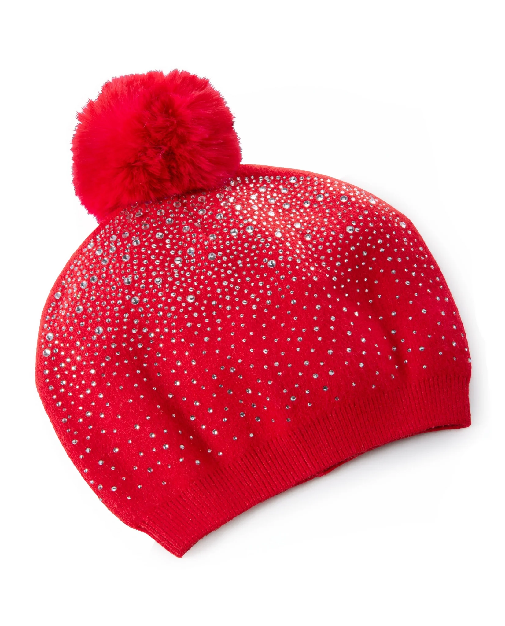 Embellished Beanie Red/Silver - Mycitystee
