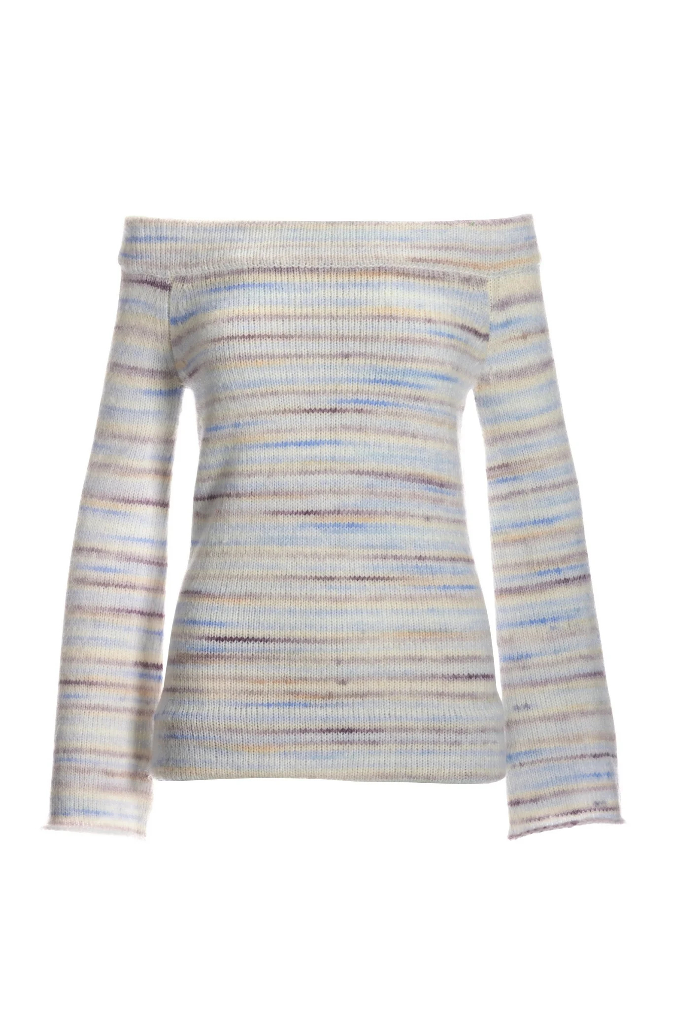 Marled Off the Shoulder Flare Sleeve Sweater Multi - Mycitystee