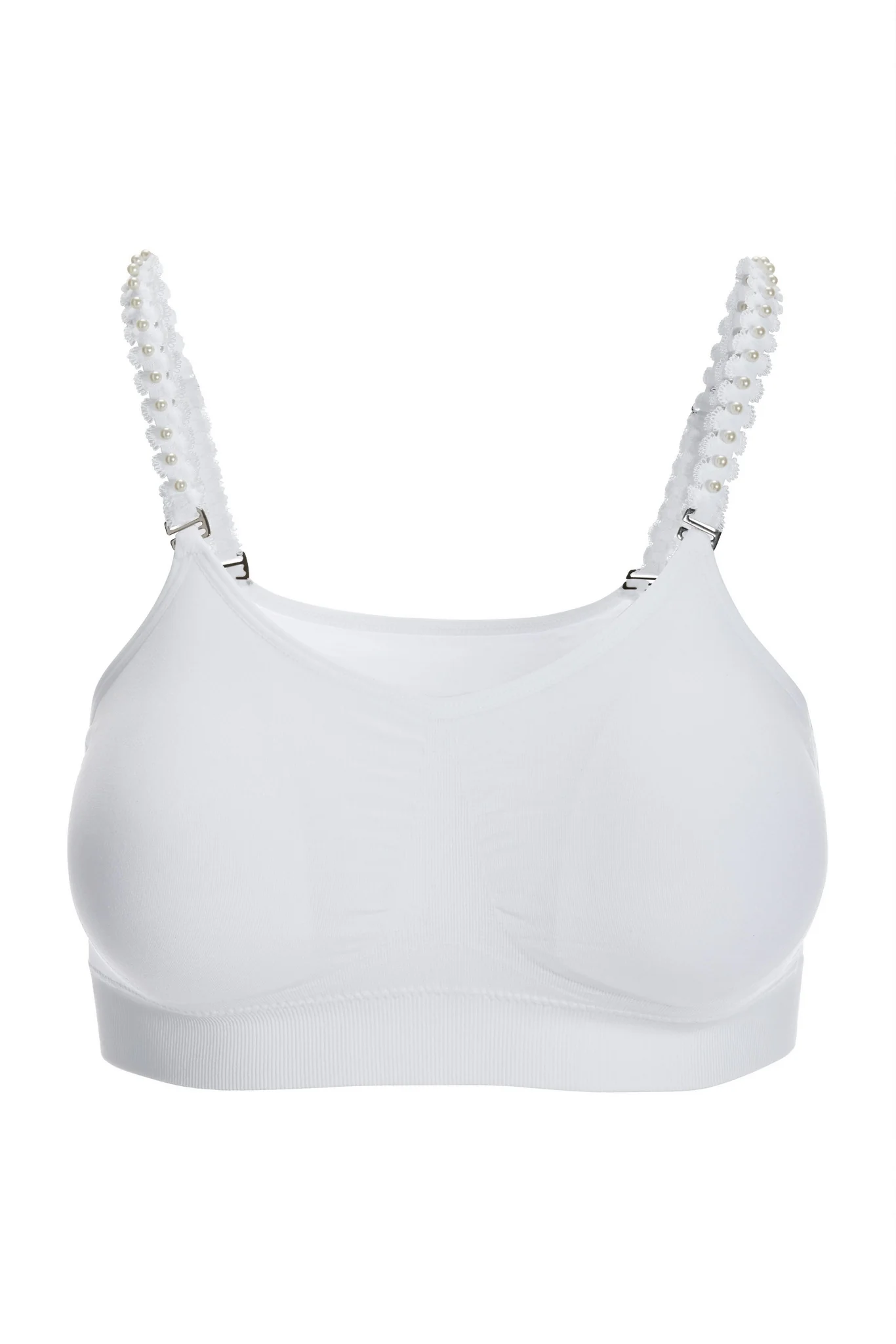 Faux Pearl Strap It Bralette White - Mycitystee