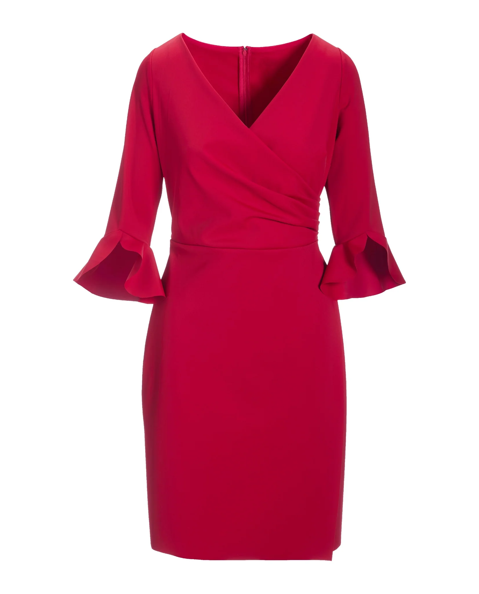 Classic Surplice Sheath Dress Racing Red - Mycitystee