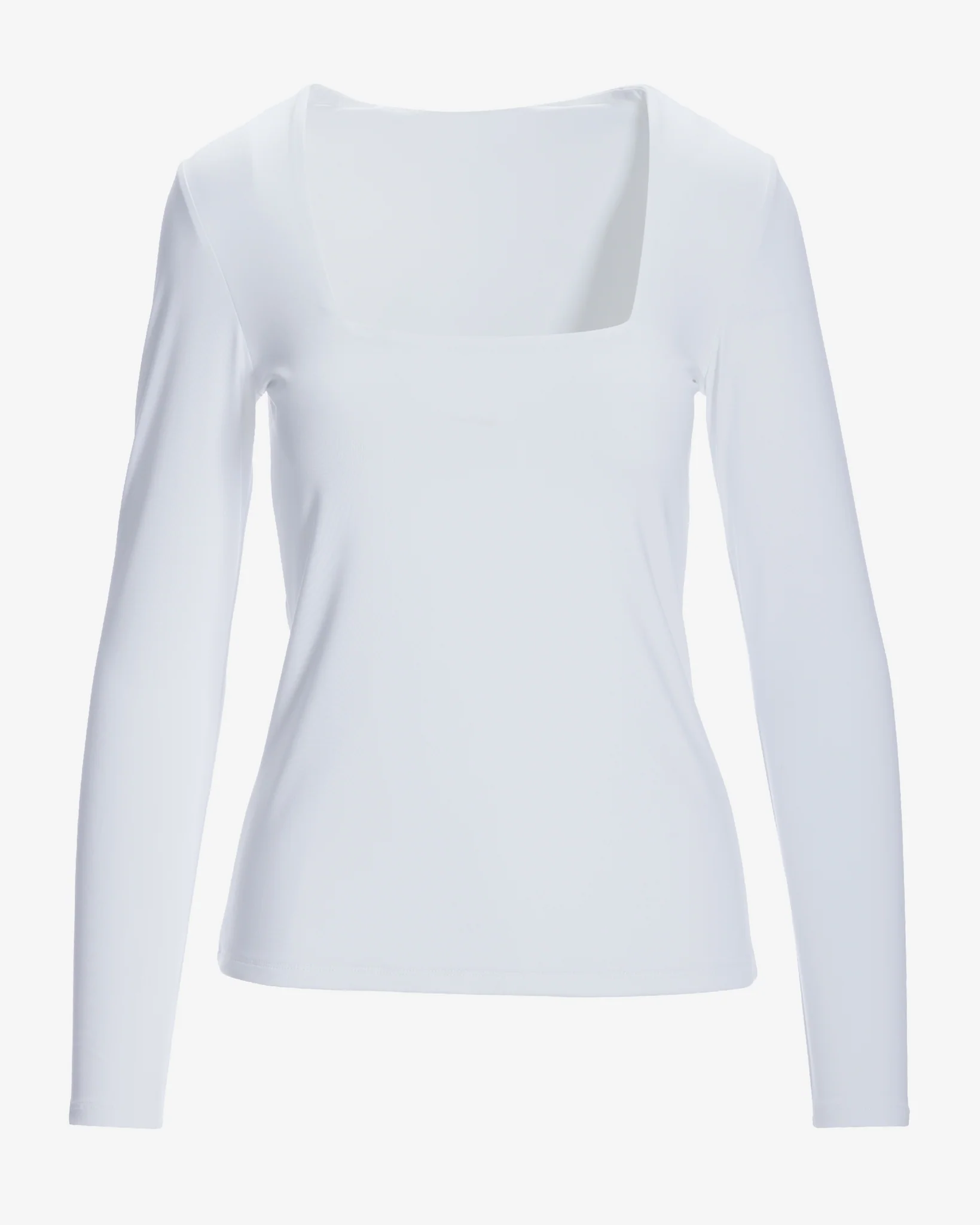 So Modern Square Neck Long Sleeve Top Pure White - Mycitystee