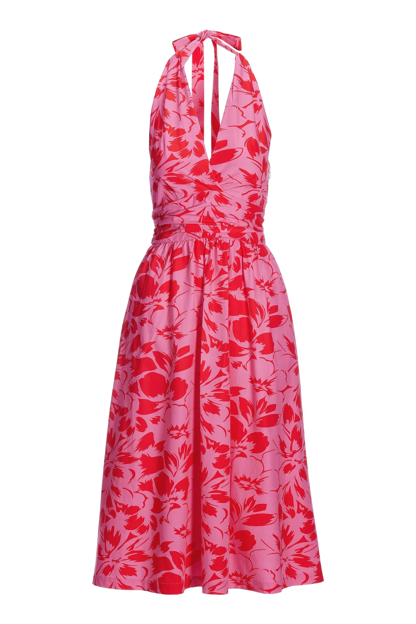 Cabana Floral Halter Fit and Flare Pink Multi - Mycitystee