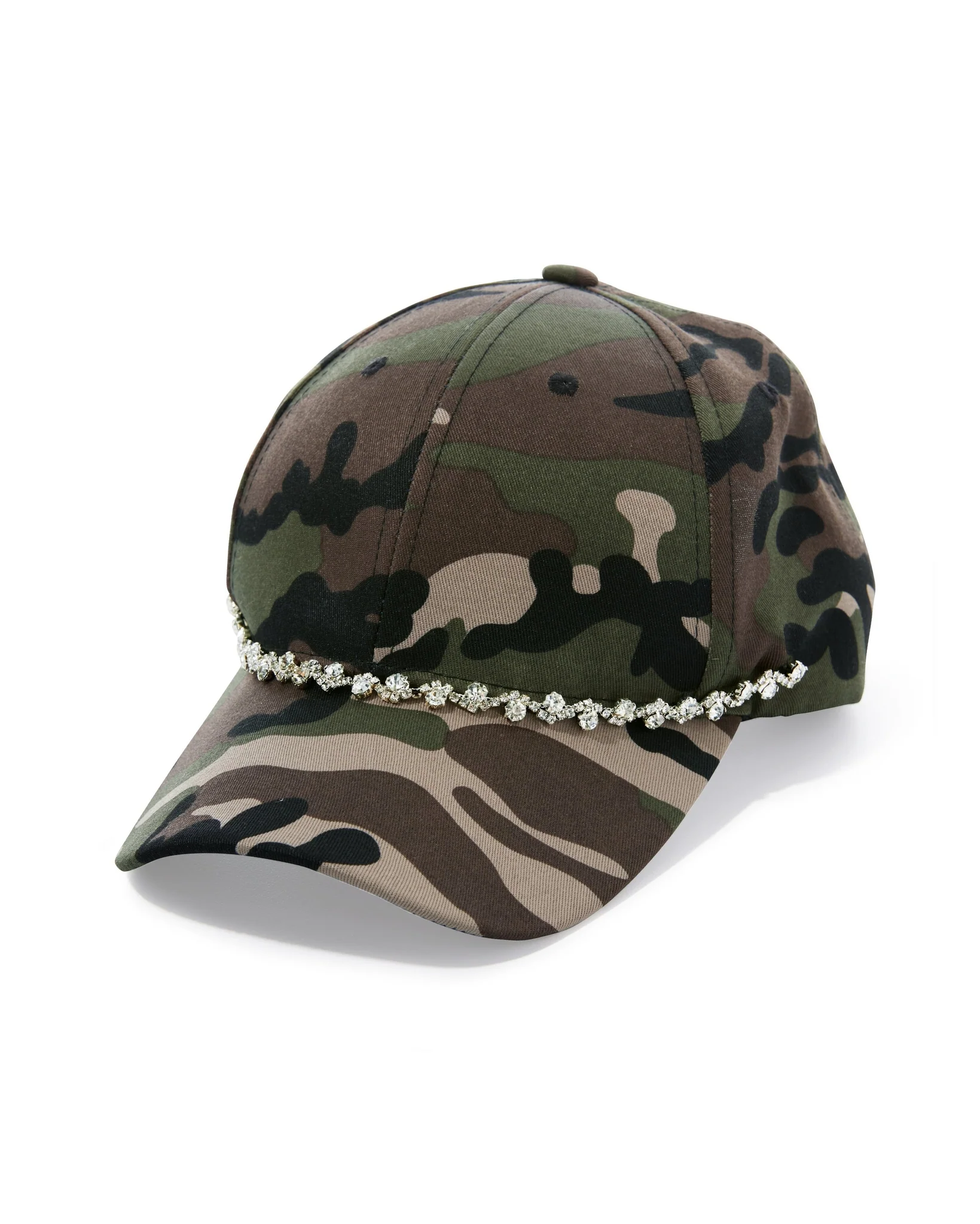 Embellished Camo Baseball Hat Green - Mycitystee