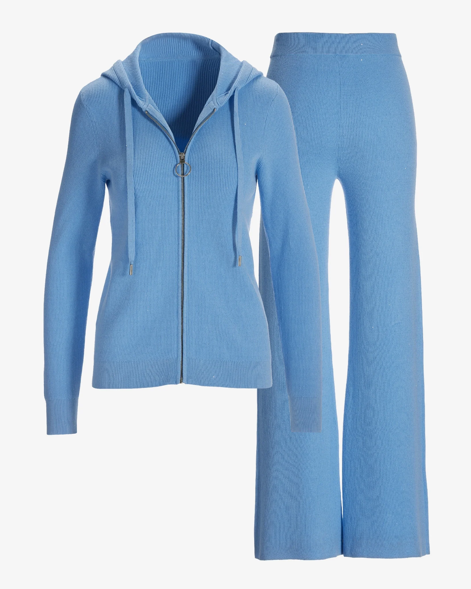 Mini Sequin Sweater Lounge Set Clear Blue Sky - Mycitystee