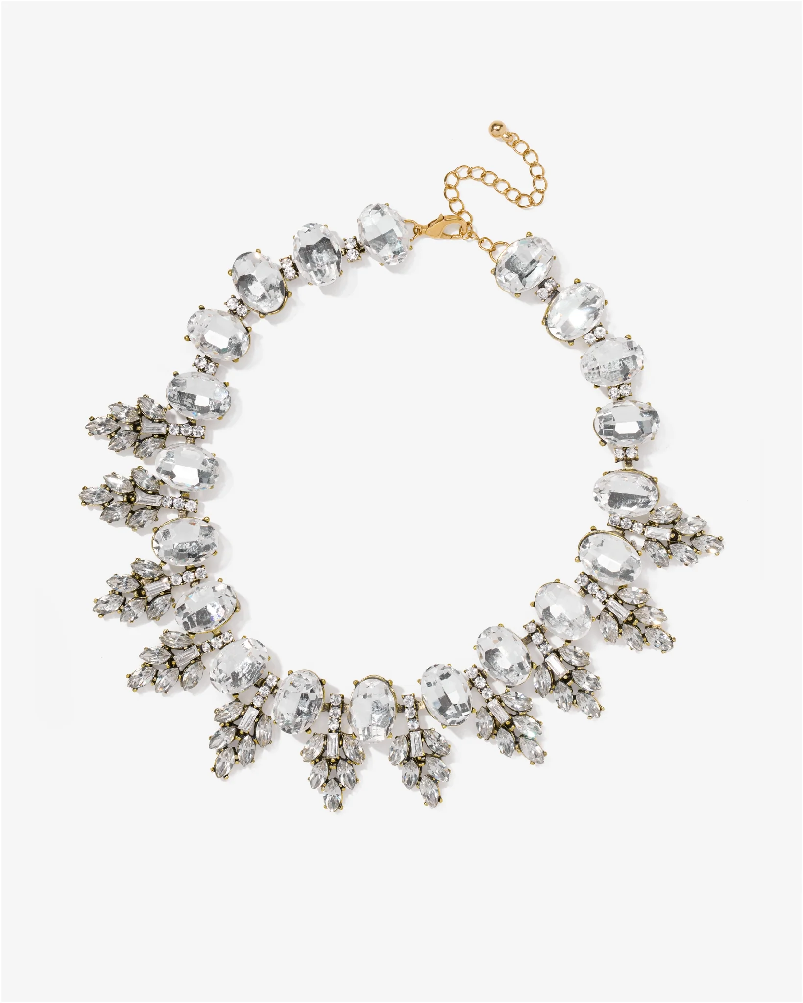 Holiday Gem Statement Necklace Gold/Clear - Mycitystee