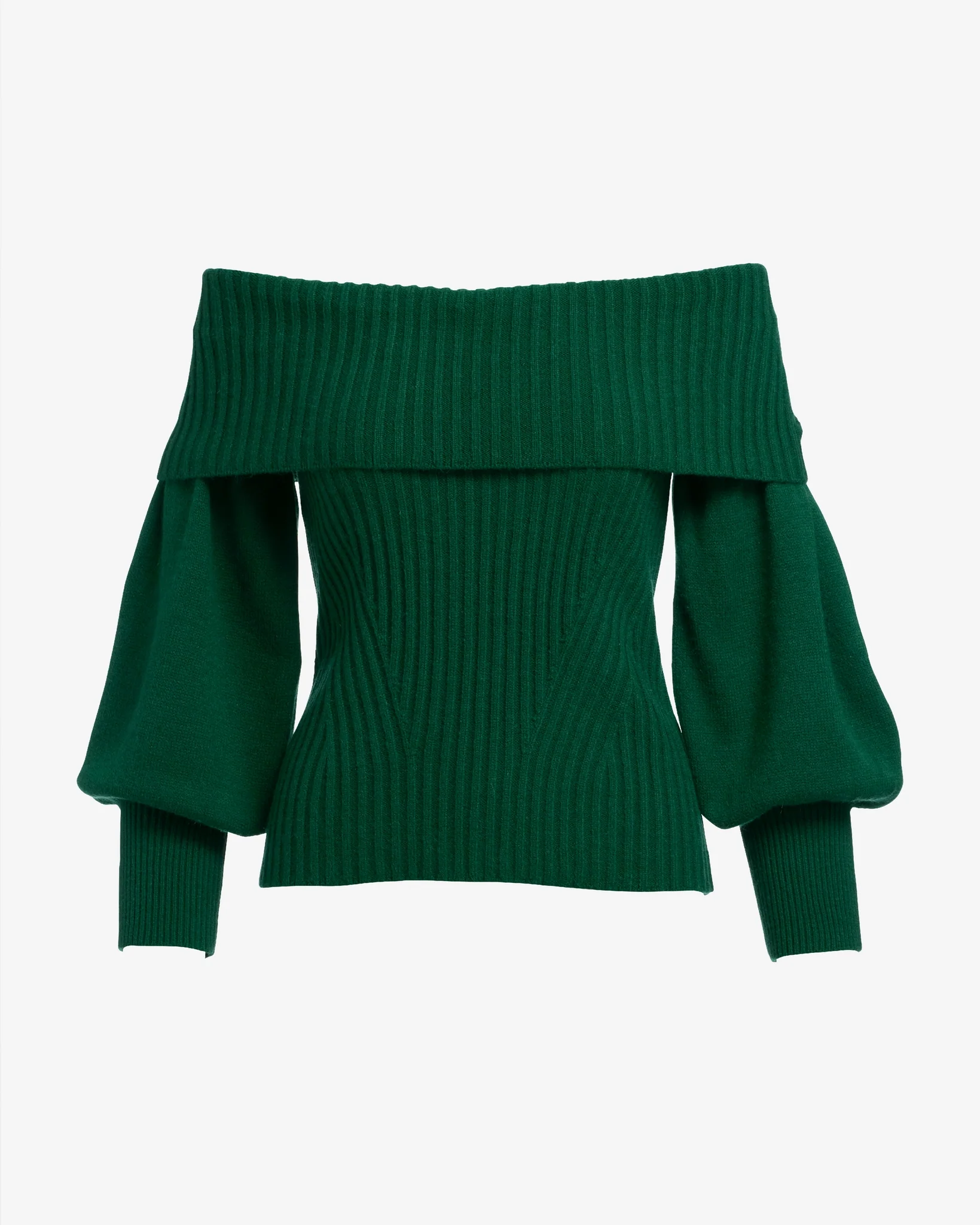 Wide Rib Fold Over Sweater Emerald - Mycitystee