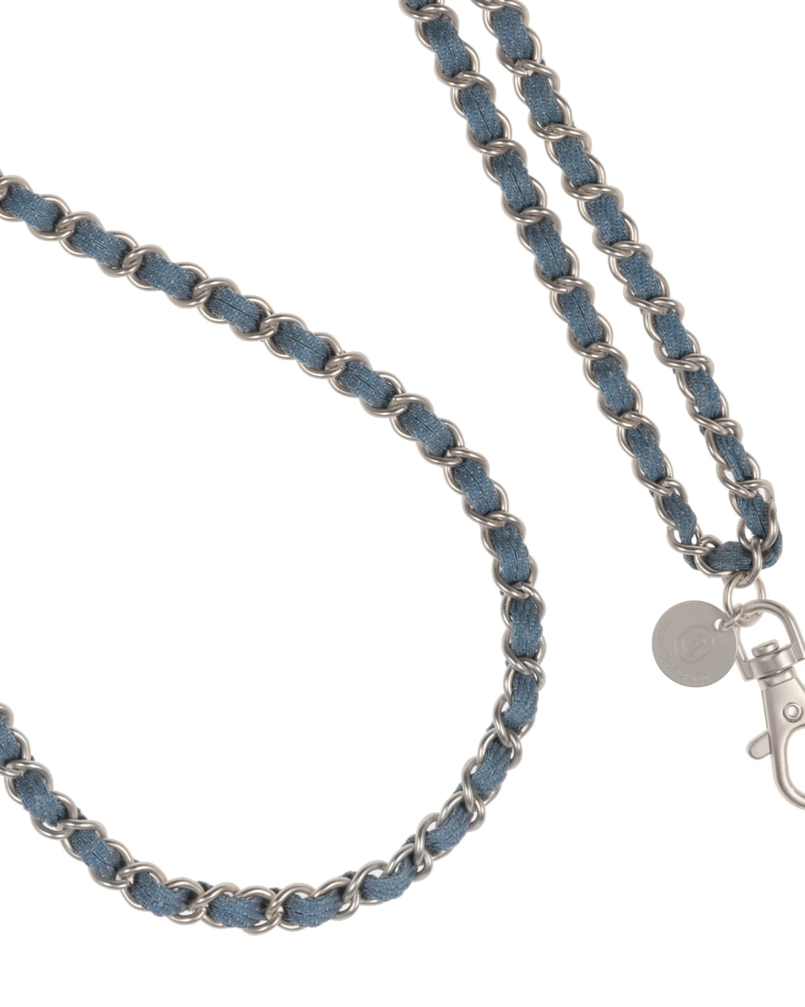 Denim Dream x Matte Silver Crossbody Phone Chain - Mycitystee