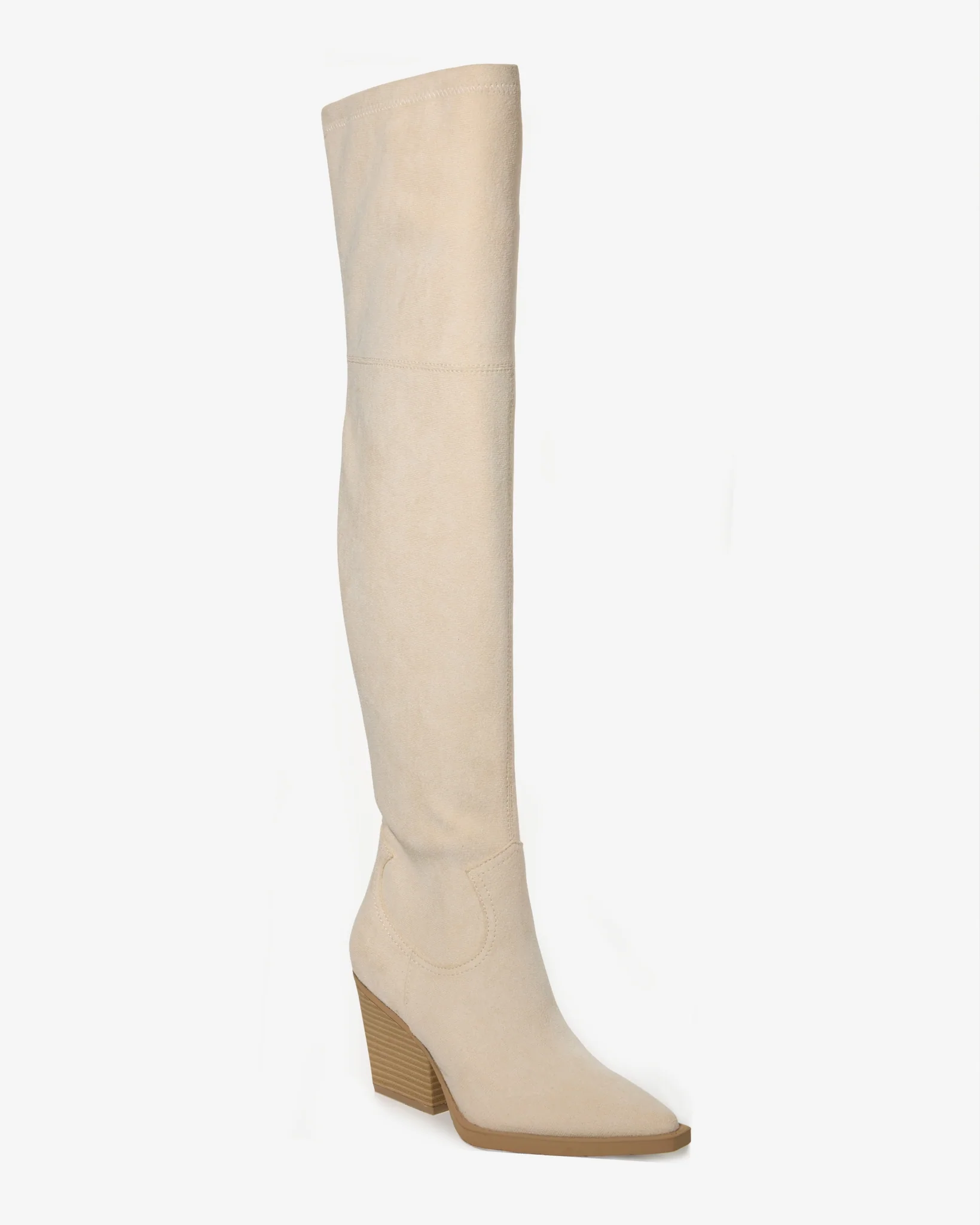 Over The Knee Western Boot Bone - Mycitystee