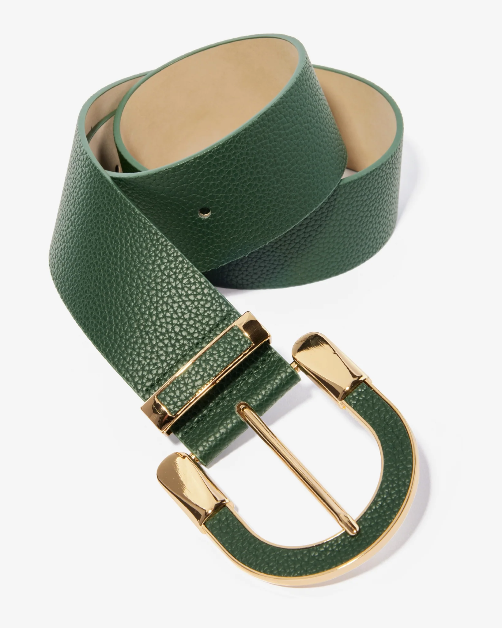 Gold Buckle Belt Olive Green - Mycitystee