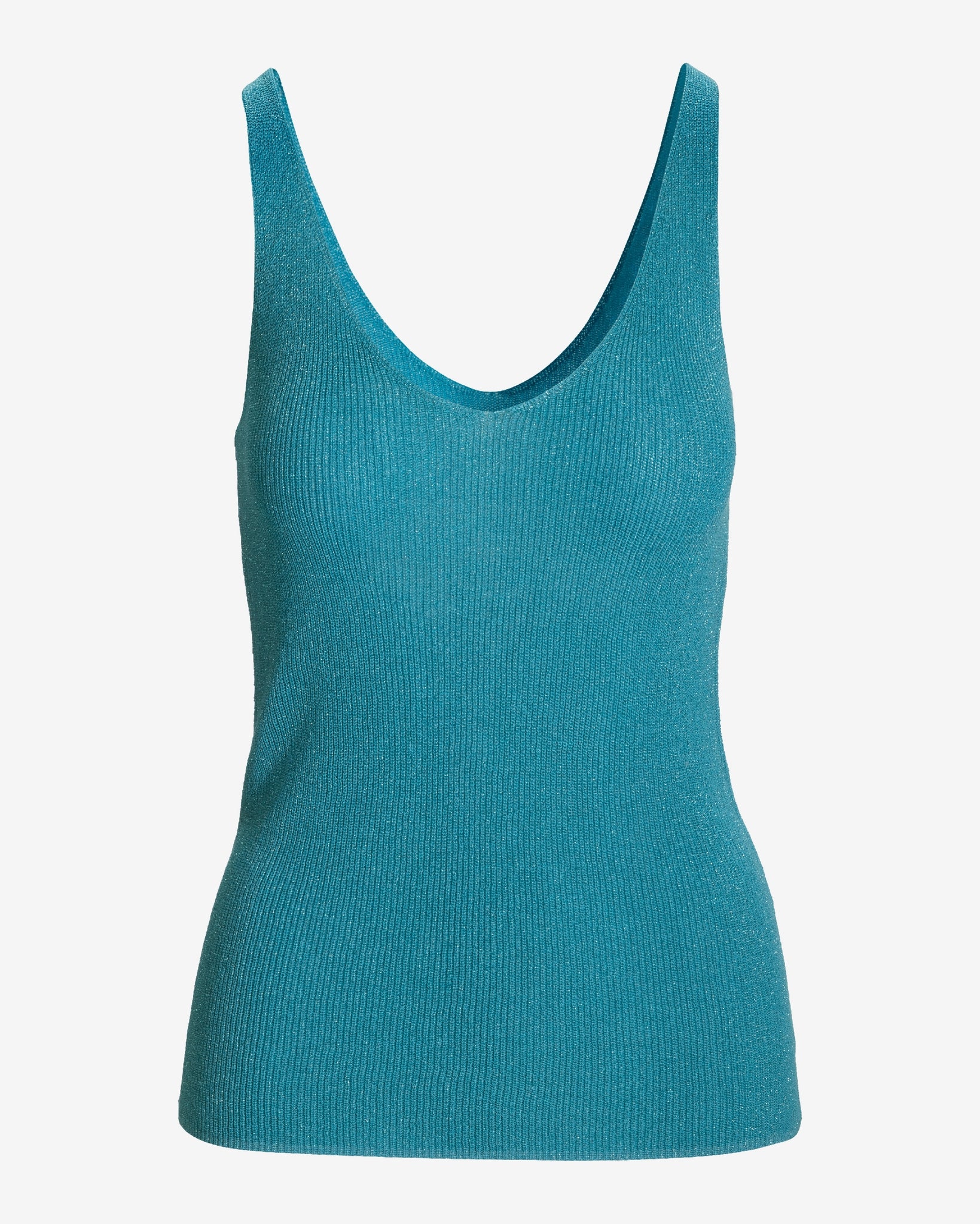 Metallic V Neck Sweater Tank Bachelor Button - Mycitystee