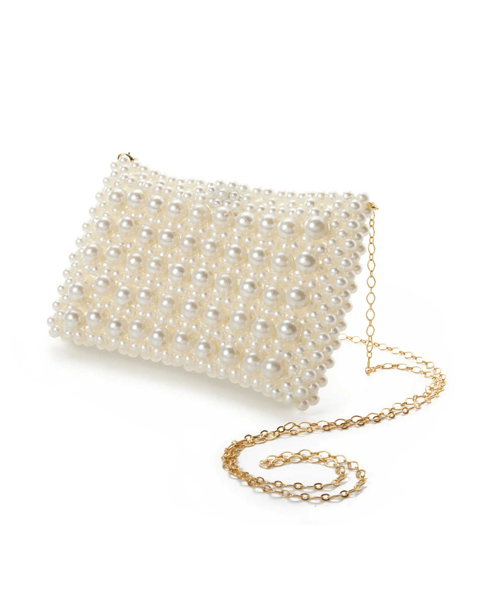 All Over Pearl Clutch White - Mycitystee