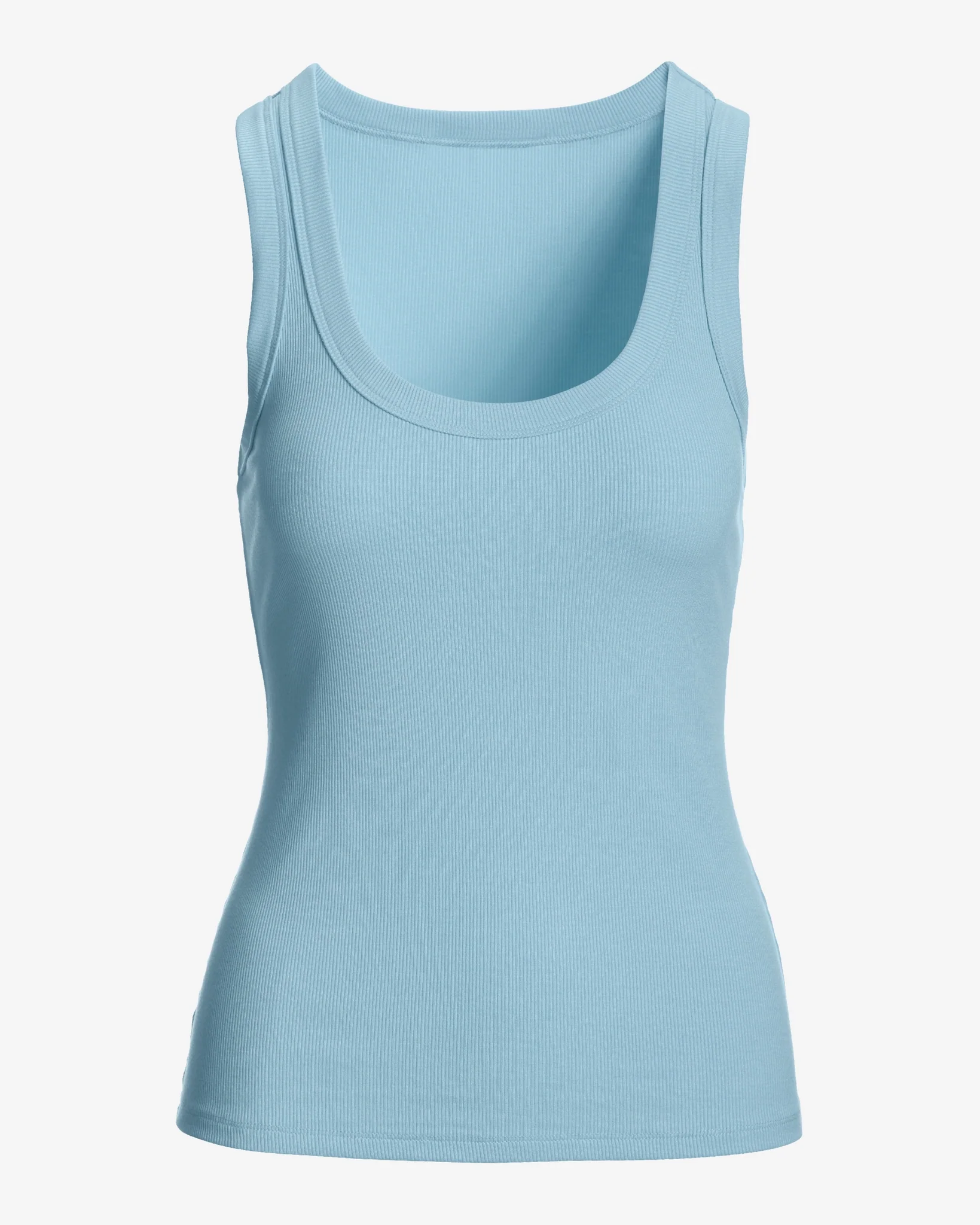 So Essential Scoop Neck Ribbed Top Blue Topaz - Mycitystee