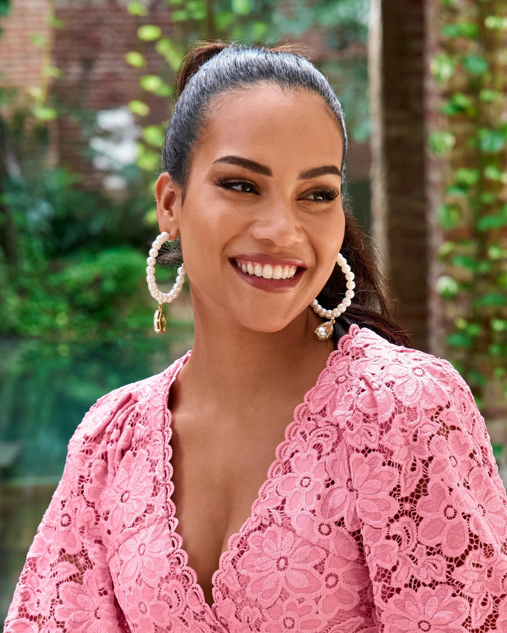 Pearl Gem Hoop Earring White - Mycitystee