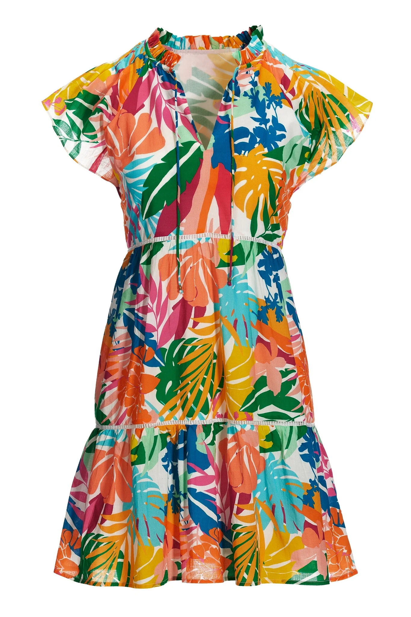 Abstract Forest Tiered Shift Dress Multi - Mycitystee