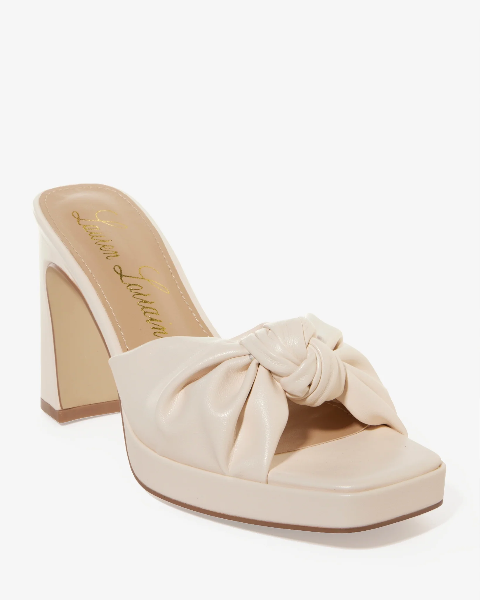 Knotted Strap Heel Ivory - Mycitystee