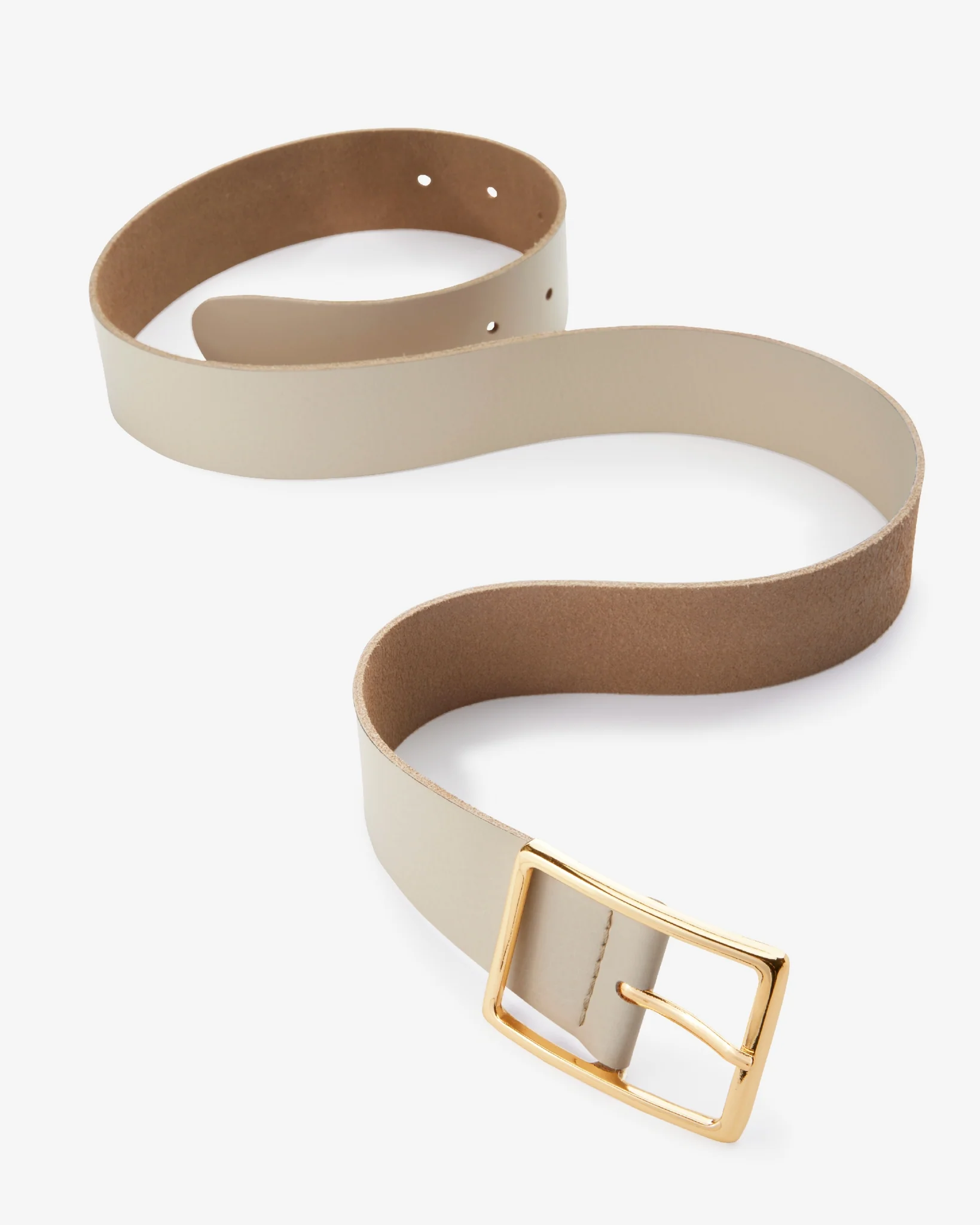 Modern Classic Leather Belt Ecru - Mycitystee