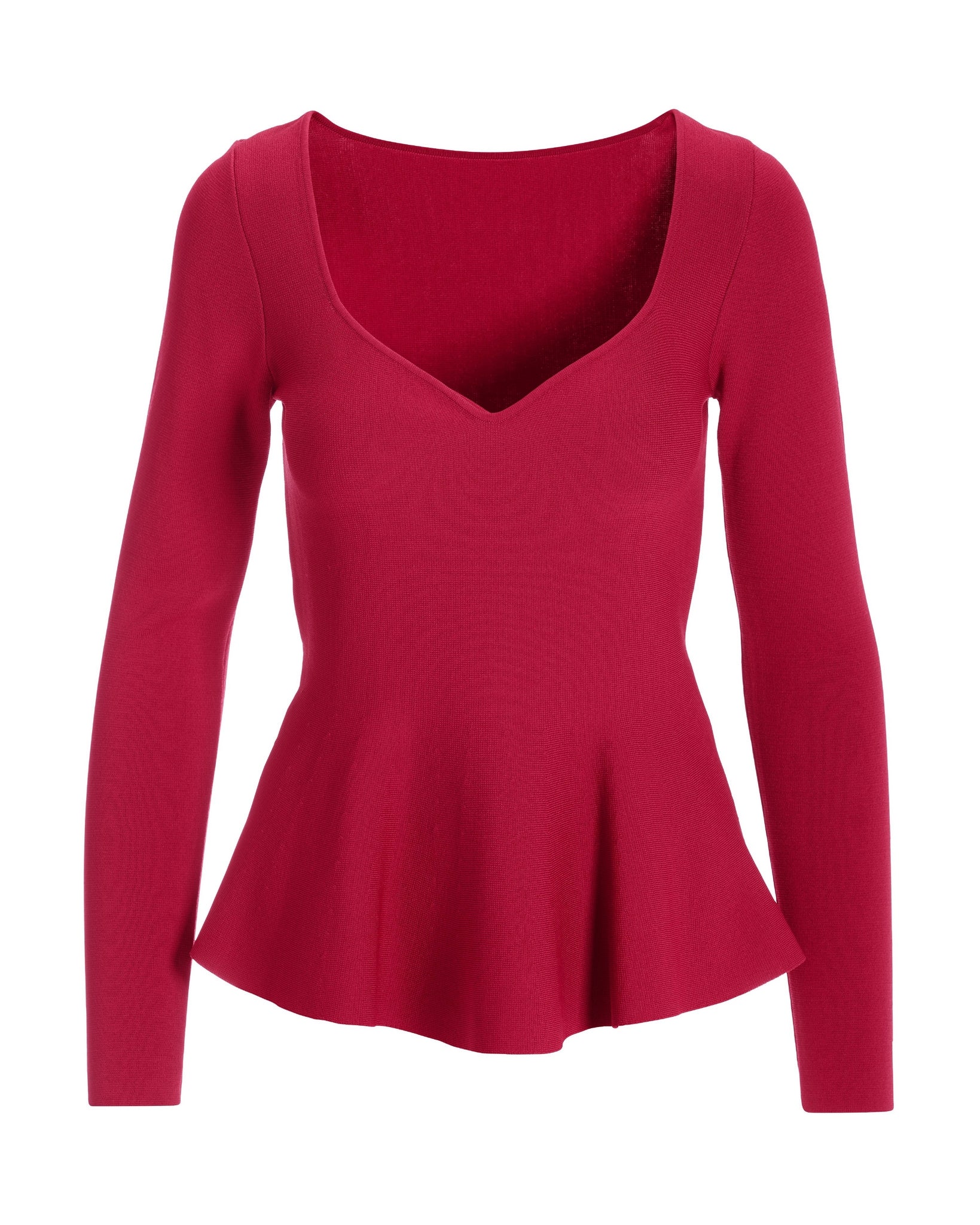 Sweetheart Peplum Sweater Jester Red - Mycitystee