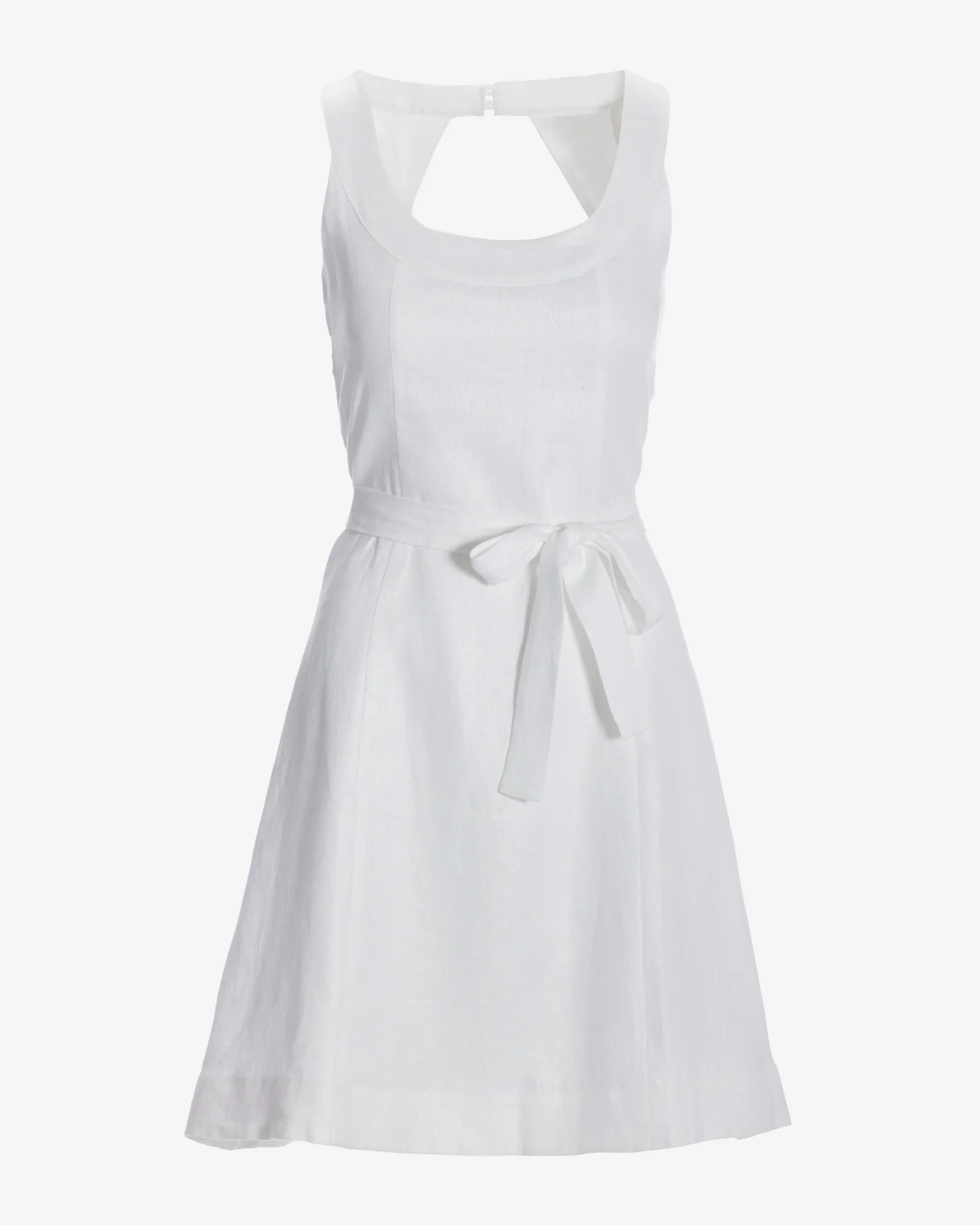Polished Linen Versatile A Line Dress White - Mycitystee