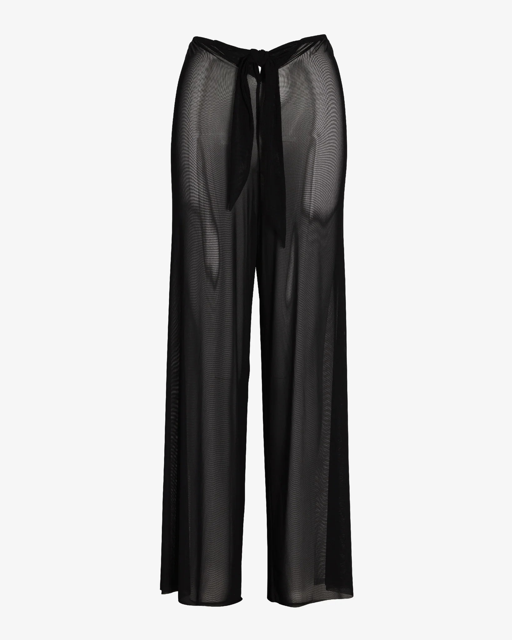 Mesh Tie Waist Coverup Pant Black - Mycitystee