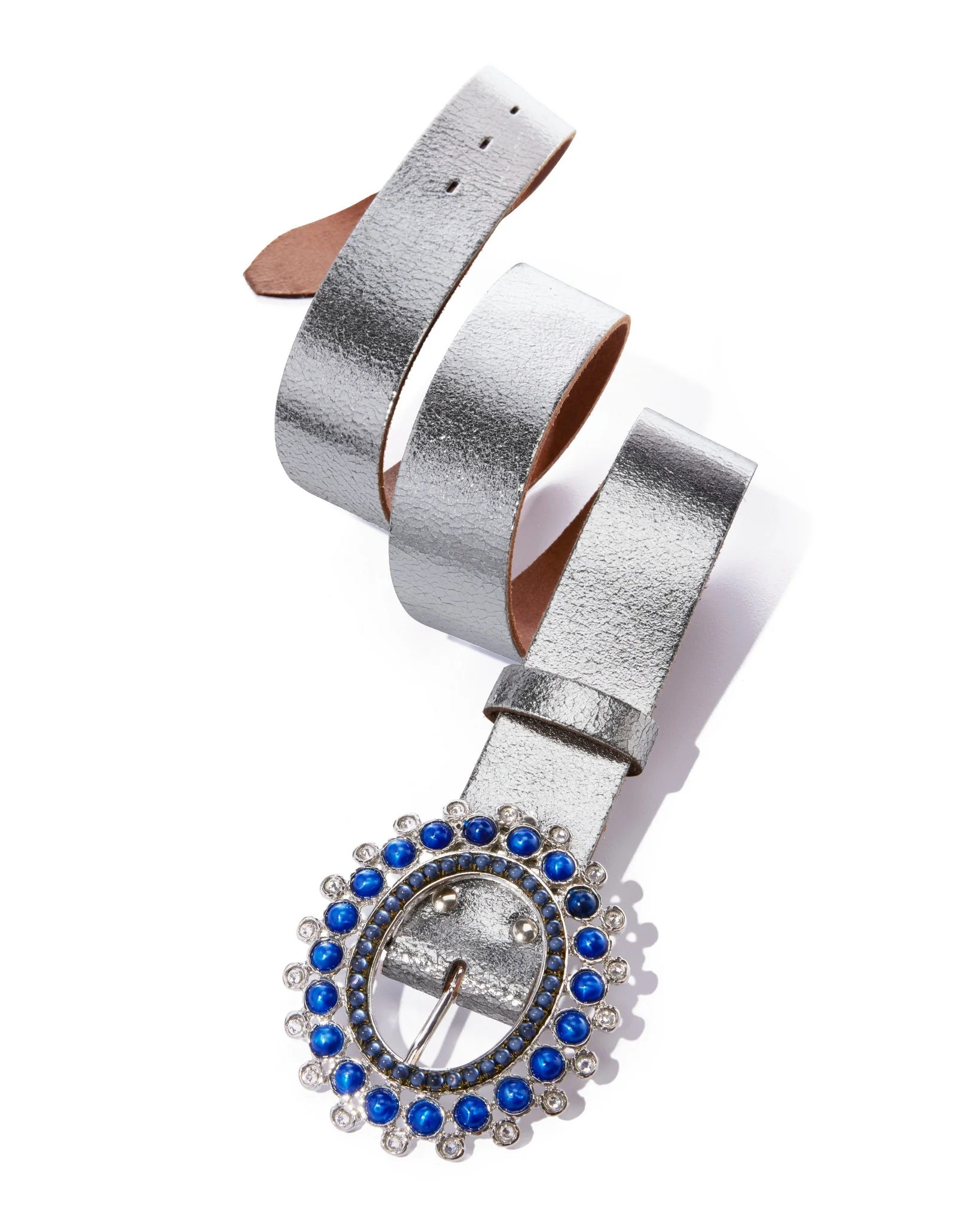 Cobalt Blue Gemstone Buckle Belt Blue - Mycitystee