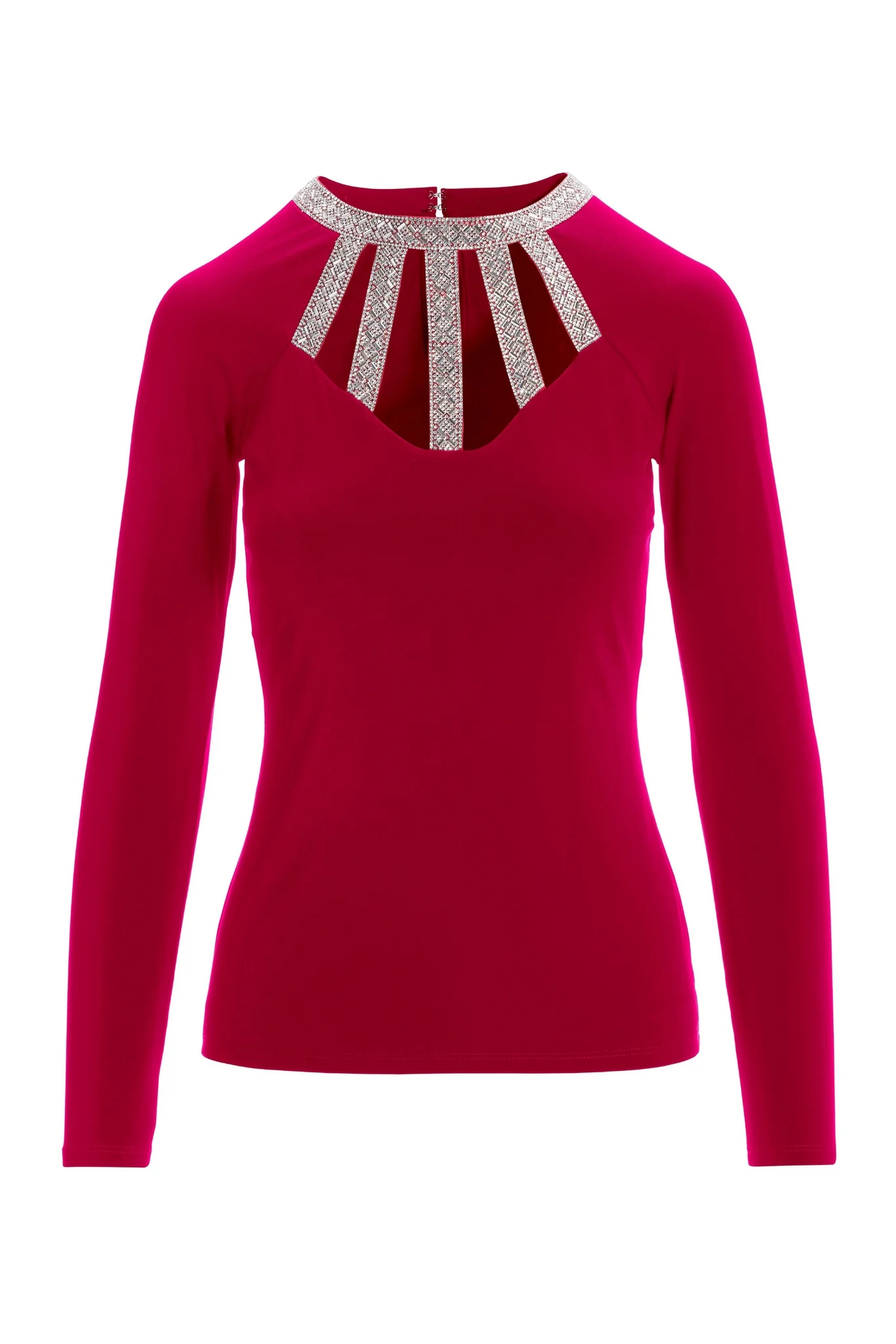 Embellished Trim Strappy Knit Top Jester Red - Mycitystee