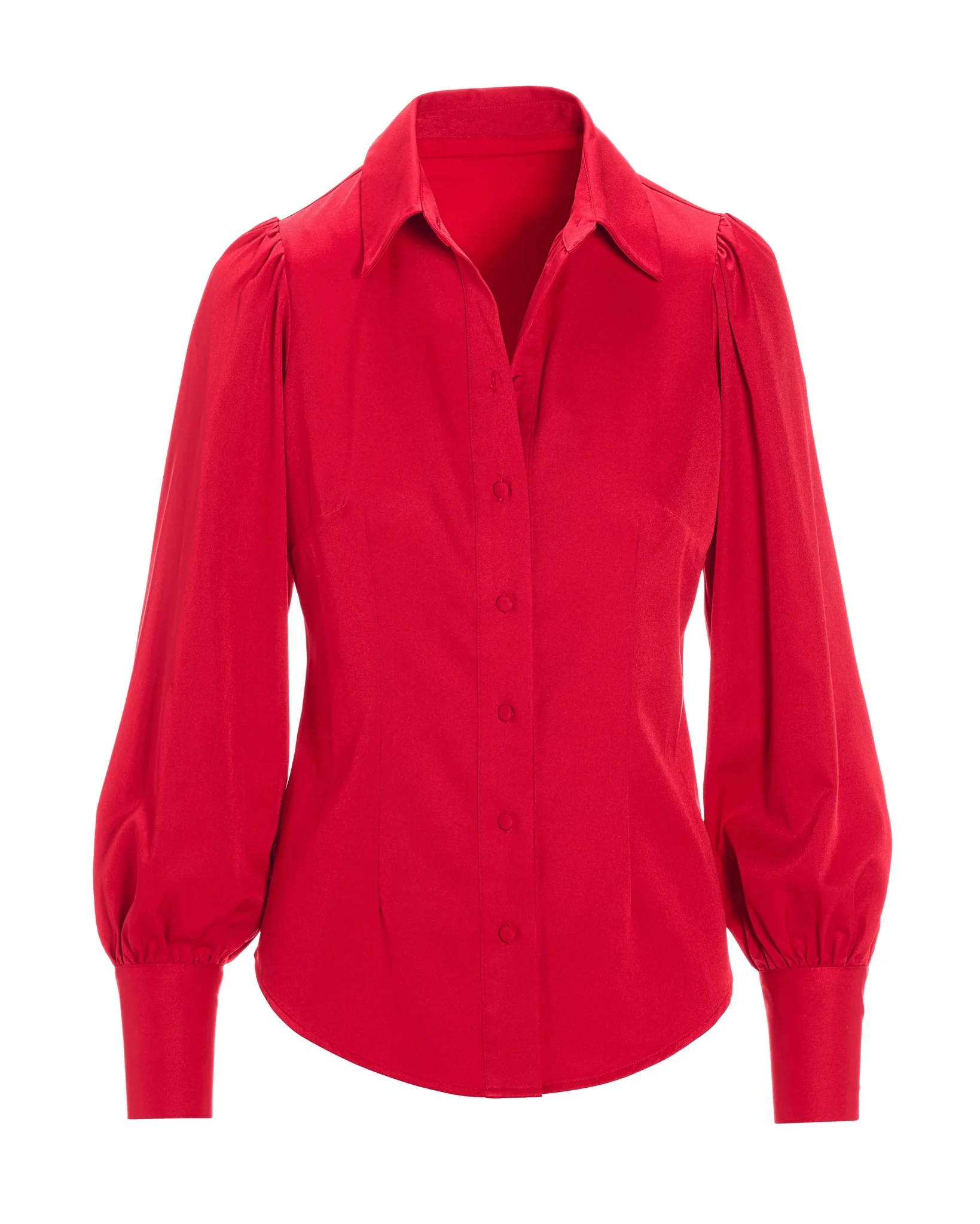Victoria Chic Drama Sleeve Shirt Racing Red - Mycitystee