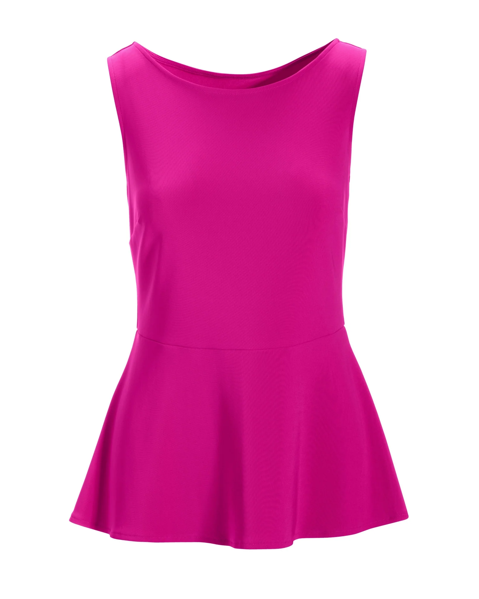 Beyond Travel Sleeveless Ballet-Neck High-Low Top Hot Pink - Mycitystee