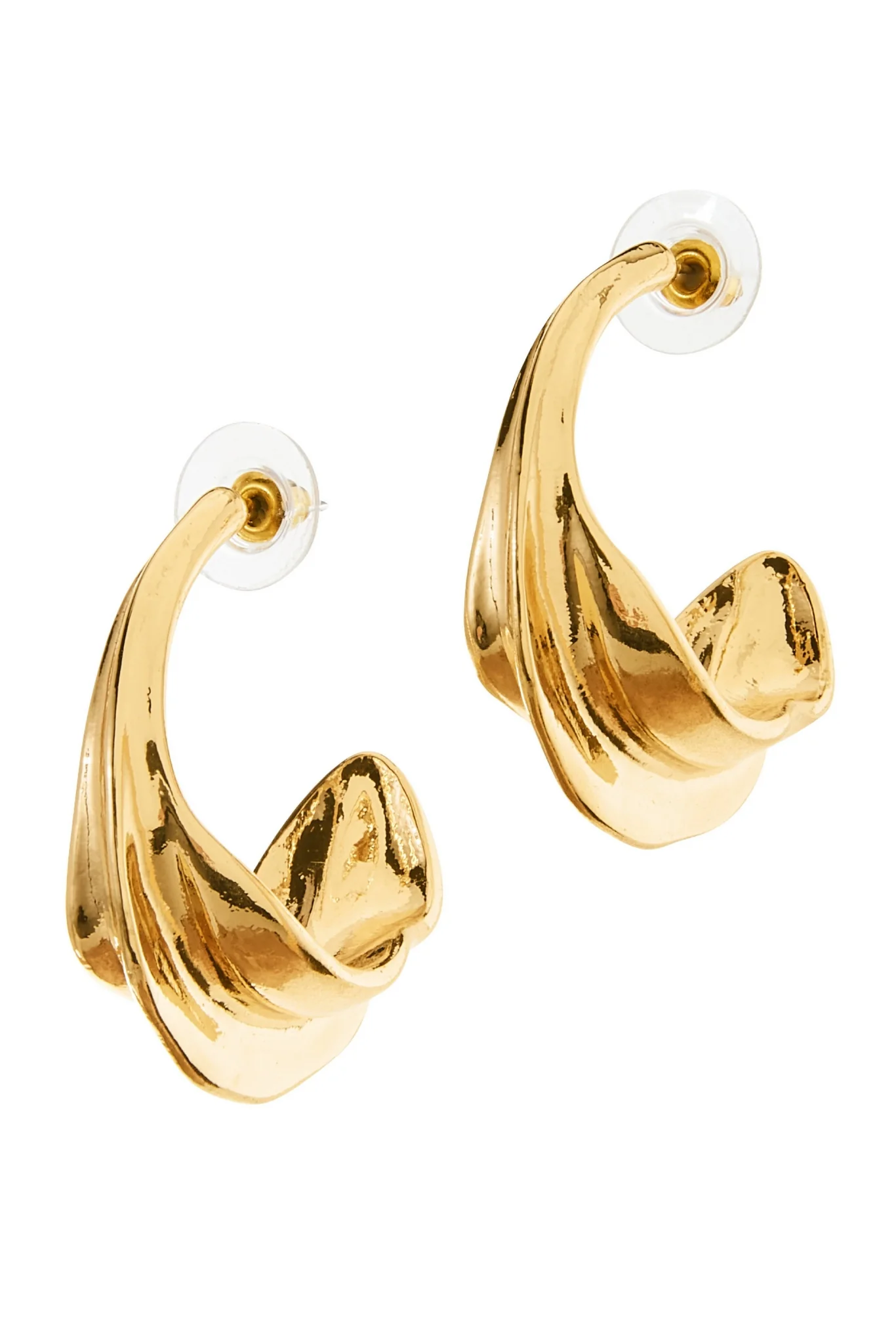 Hammered Metal Hoop Earrings Gold - Mycitystee