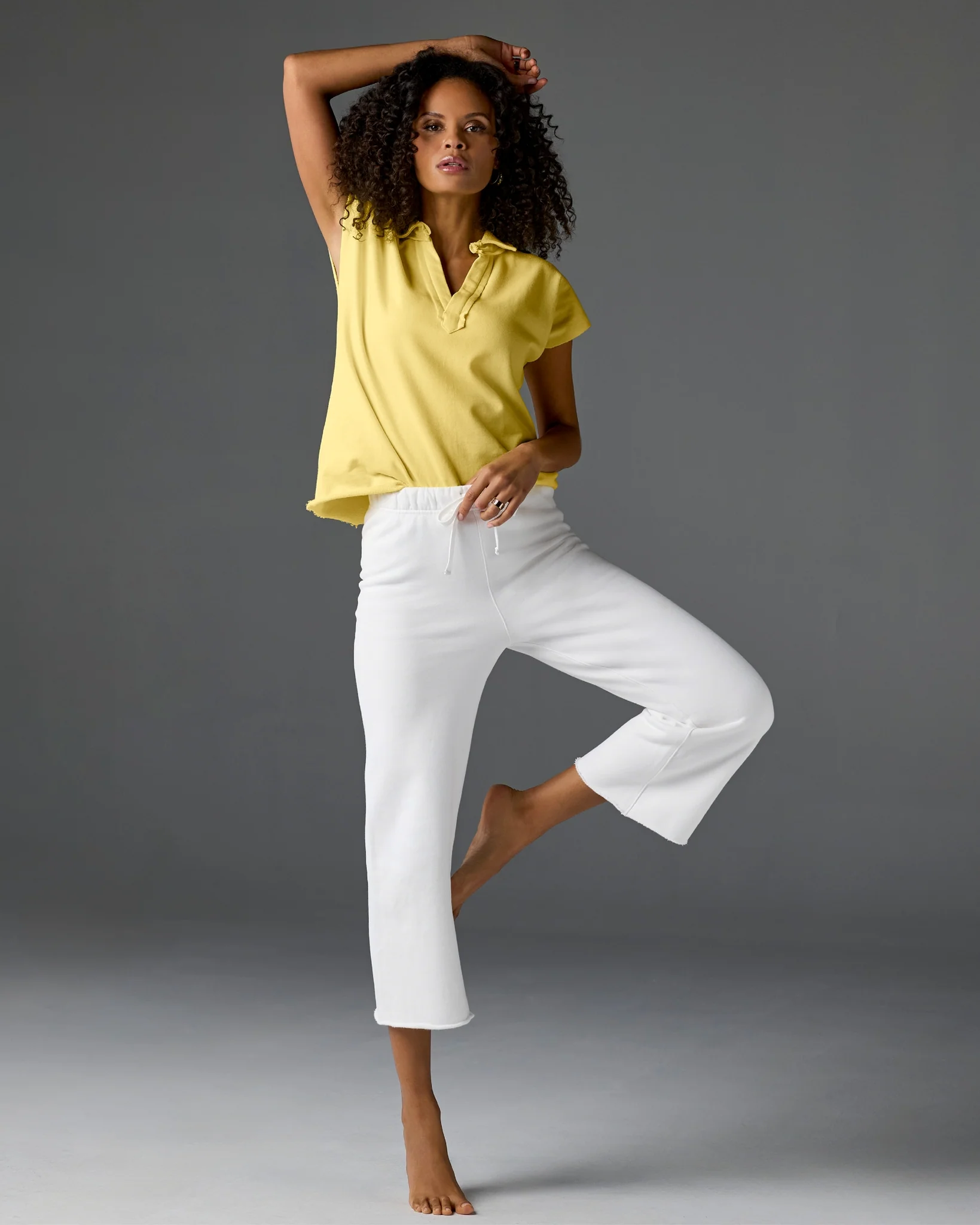 Cotton Comfort Wide Leg Lounge Pant White - Mycitystee