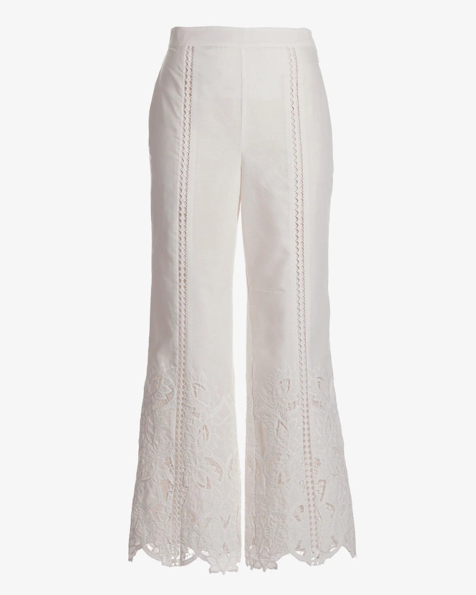 Malibu Floral Eyelet Scallop Pant White - Mycitystee