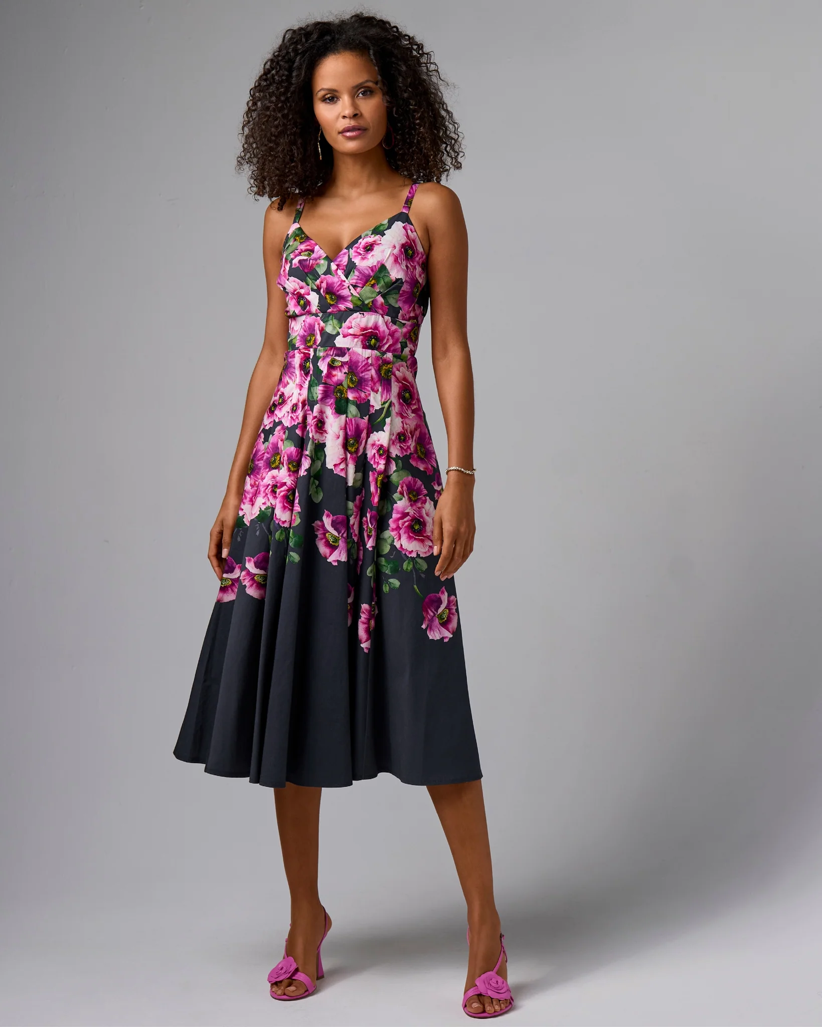 Proper Poppies Fit and Flare Midi Dress Proper Poppies Border - Mycitystee