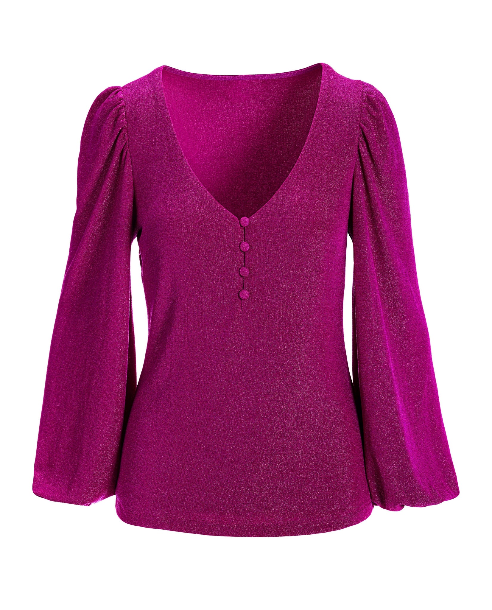 Metallic Henley Knit Top Pink - Mycitystee