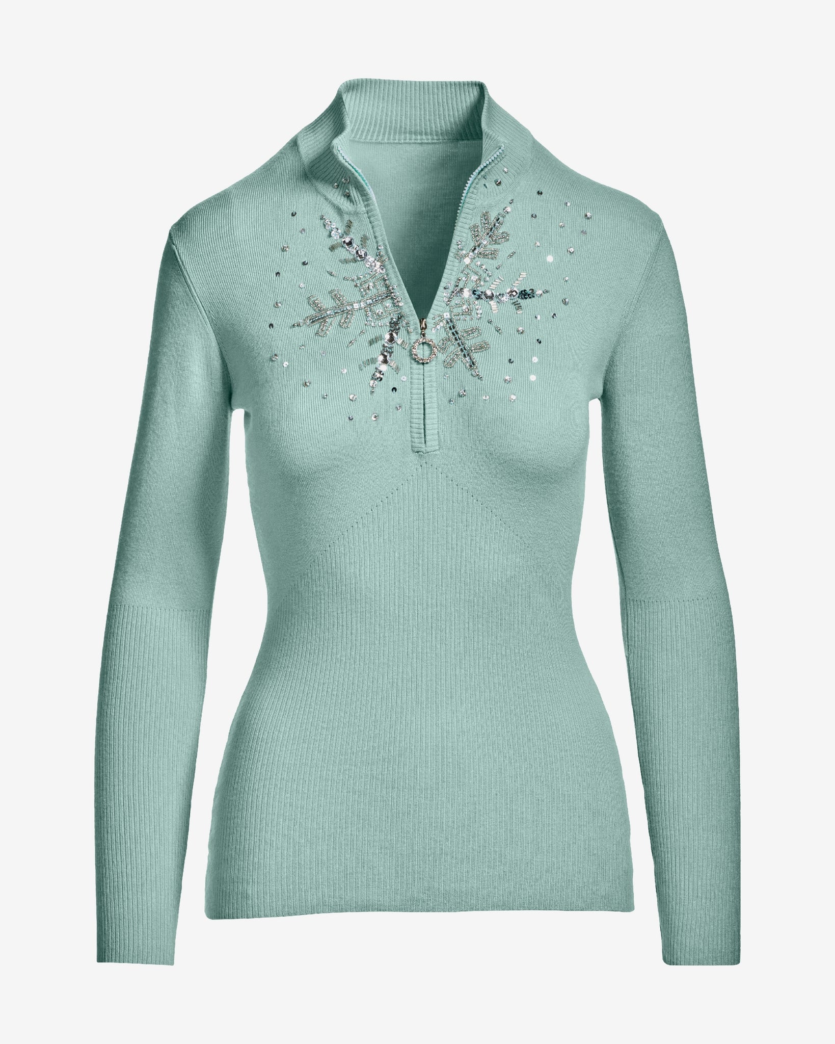 Snowflake Zip Sweater Surf Spray - Mycitystee