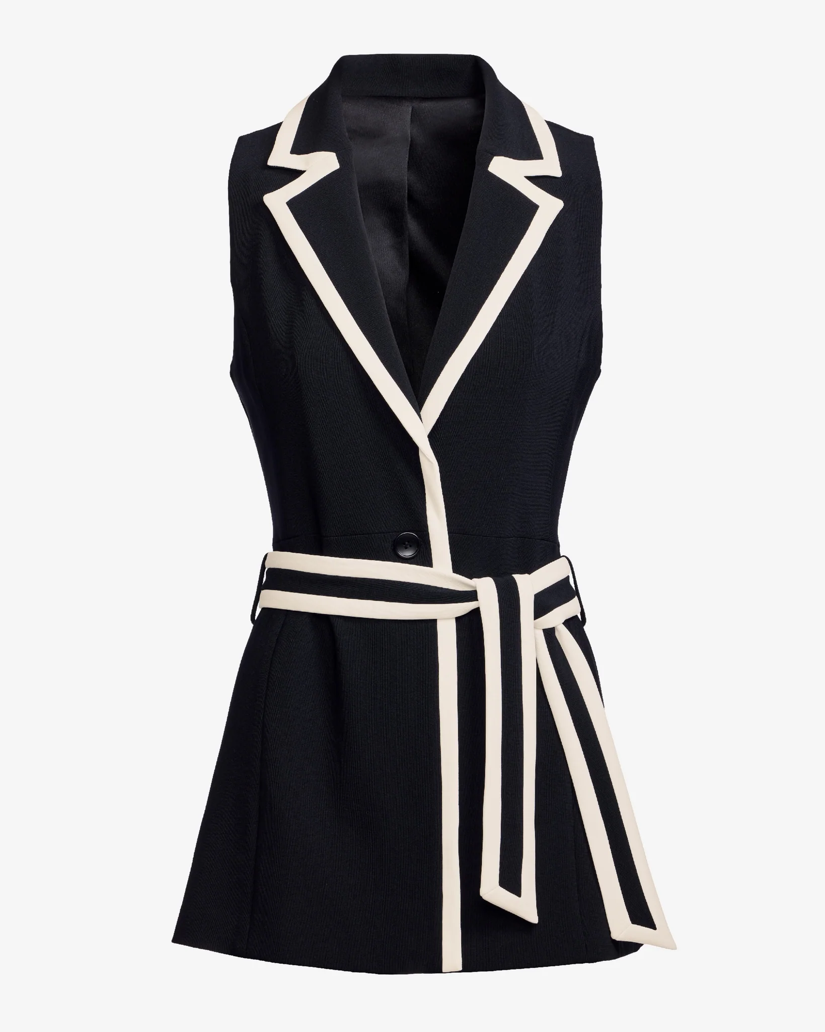 Beyond Travel Piped Vest Jet Black Ivory Coast - Mycitystee