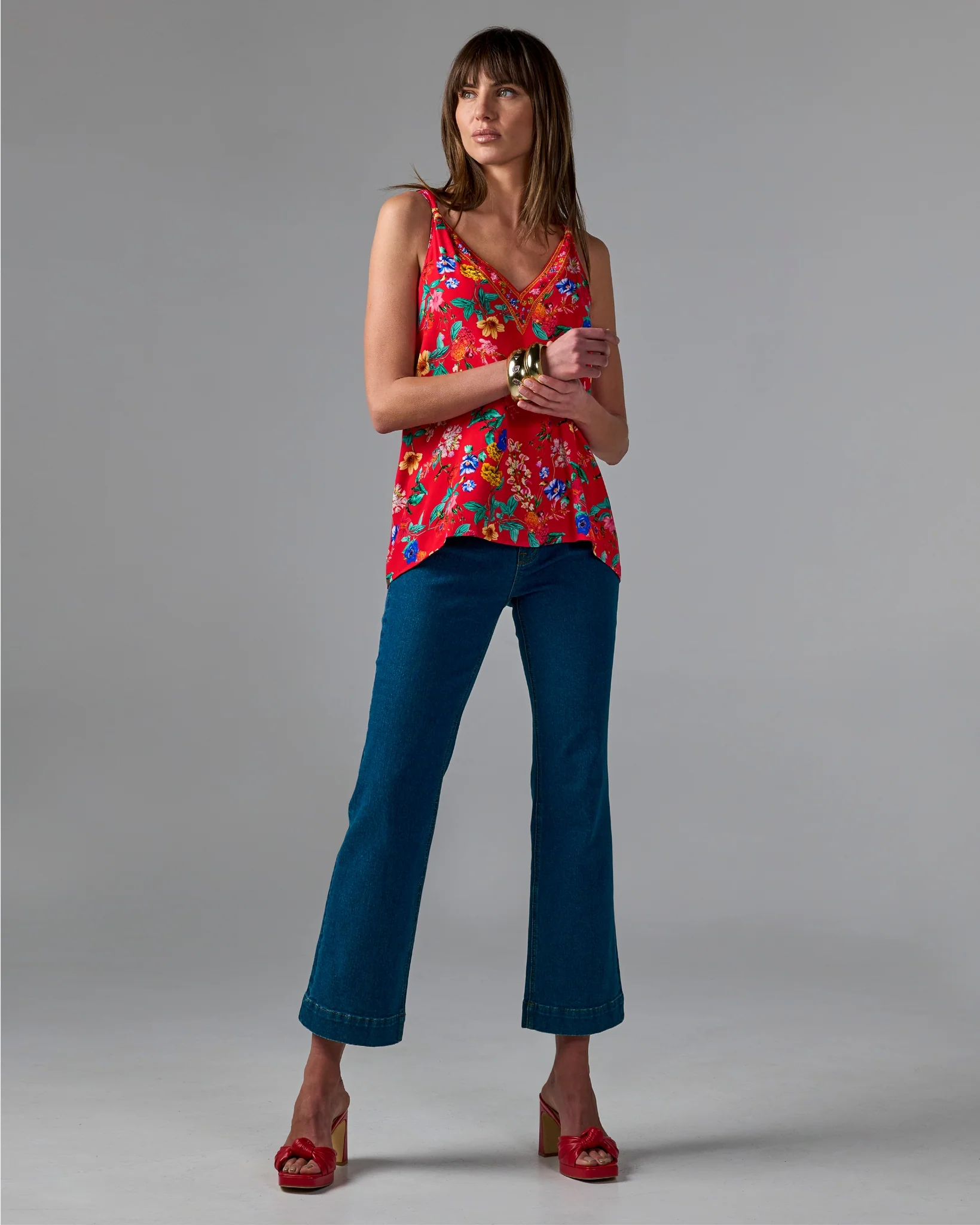 Monterey Kick Flare Ankle Jean Dark Wash - Mycitystee