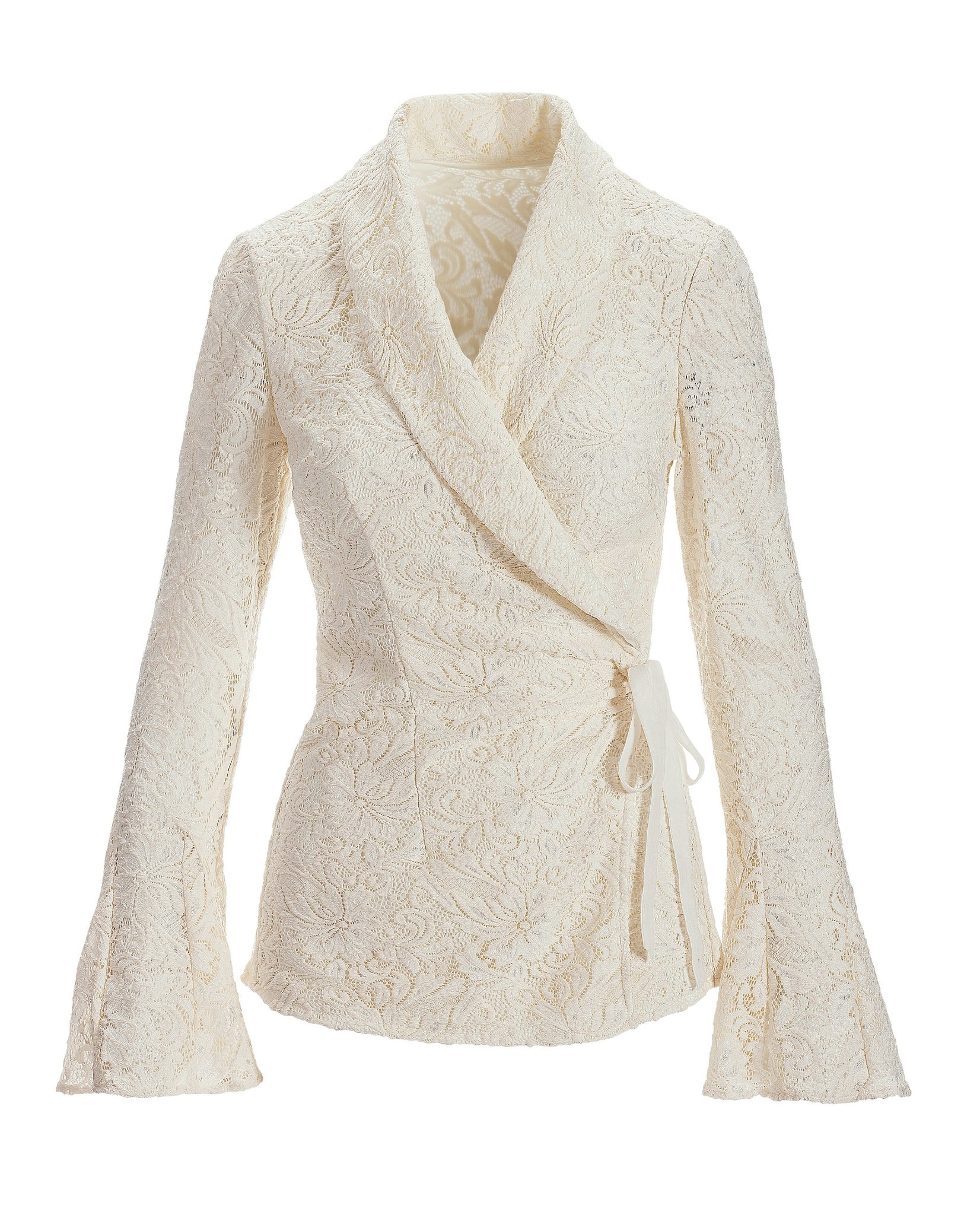 Lace Asymmetric Tunic Off White - Mycitystee