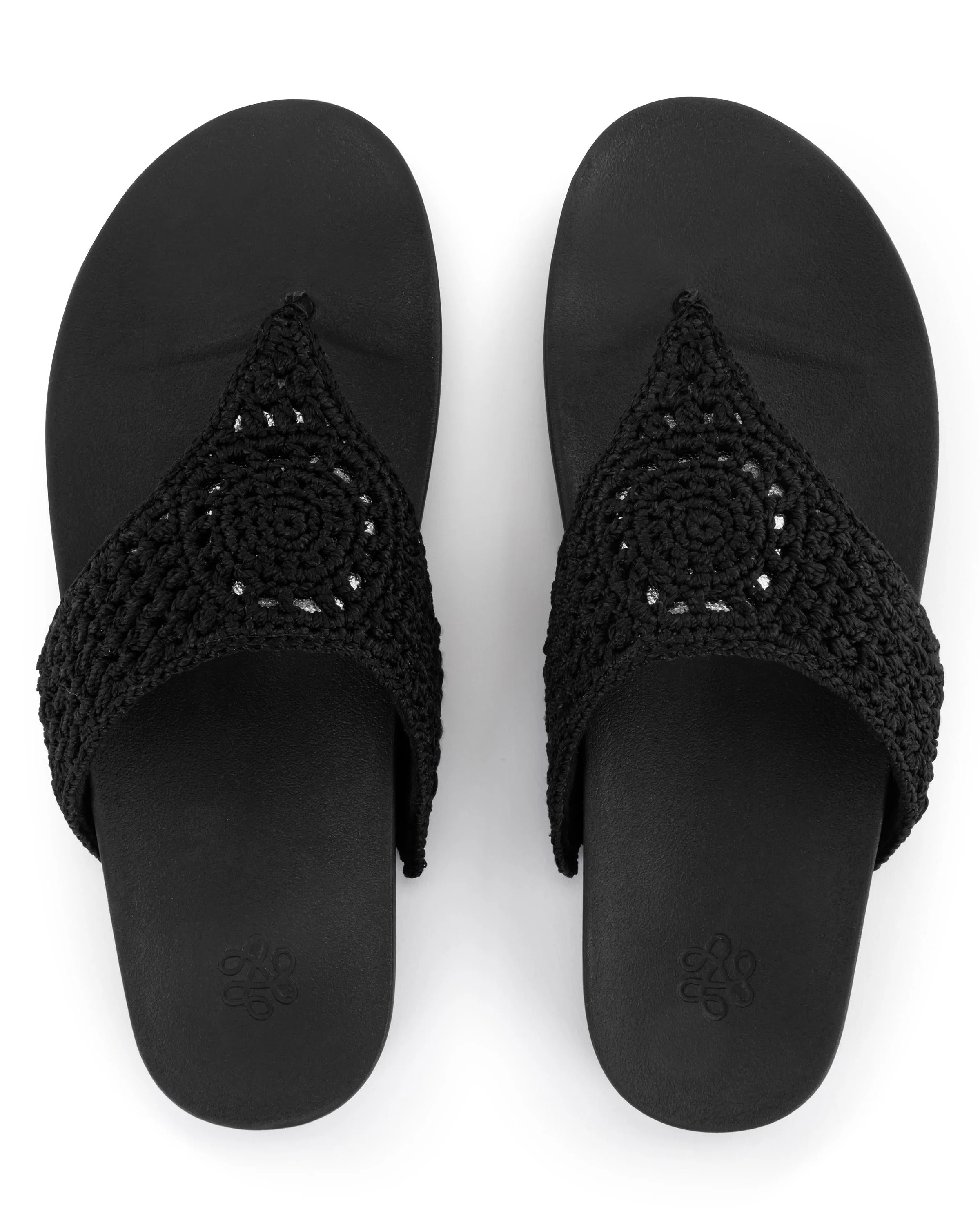 Everly Sandal - Hand Crochet - Black Medallion - Mycitystee