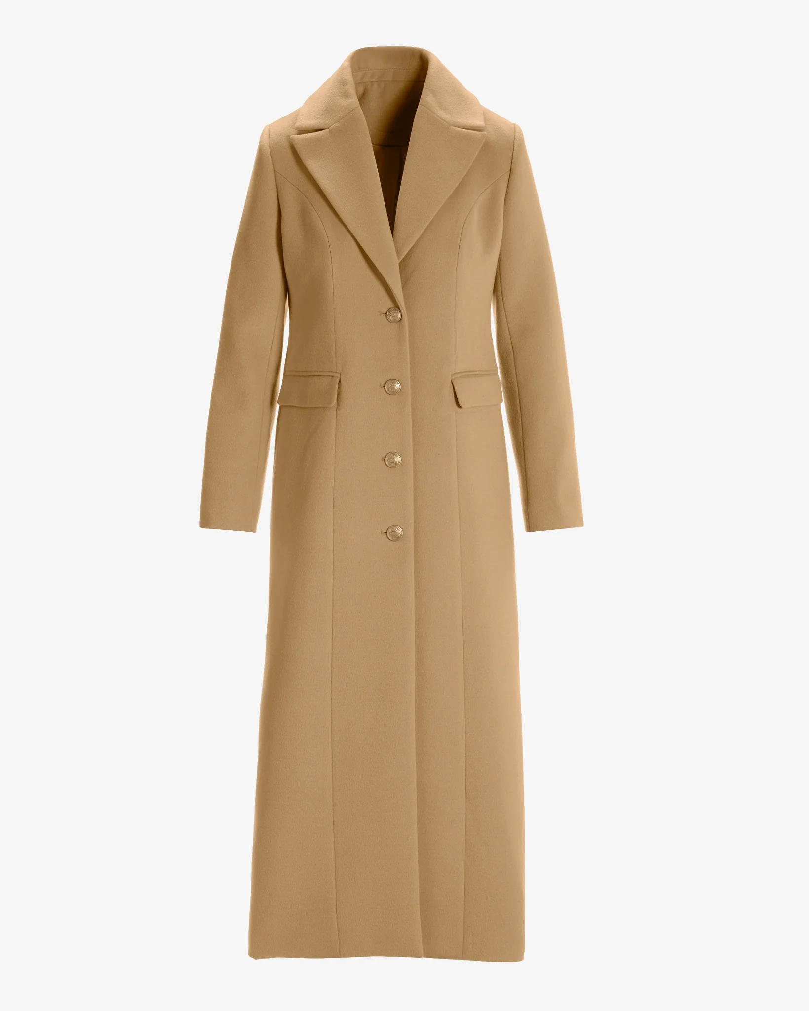 Full Length Classic Tailored Coat Camel - Mycitystee
