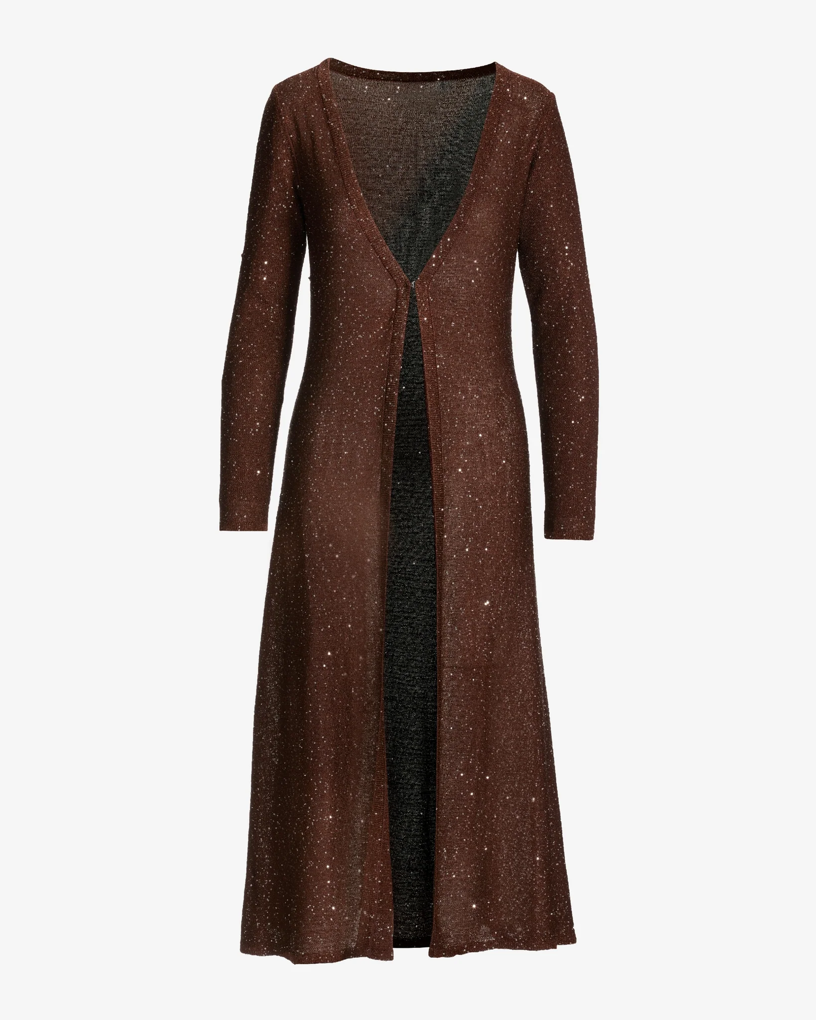 Mini Sequin Sweater Duster Safari Brown - Mycitystee